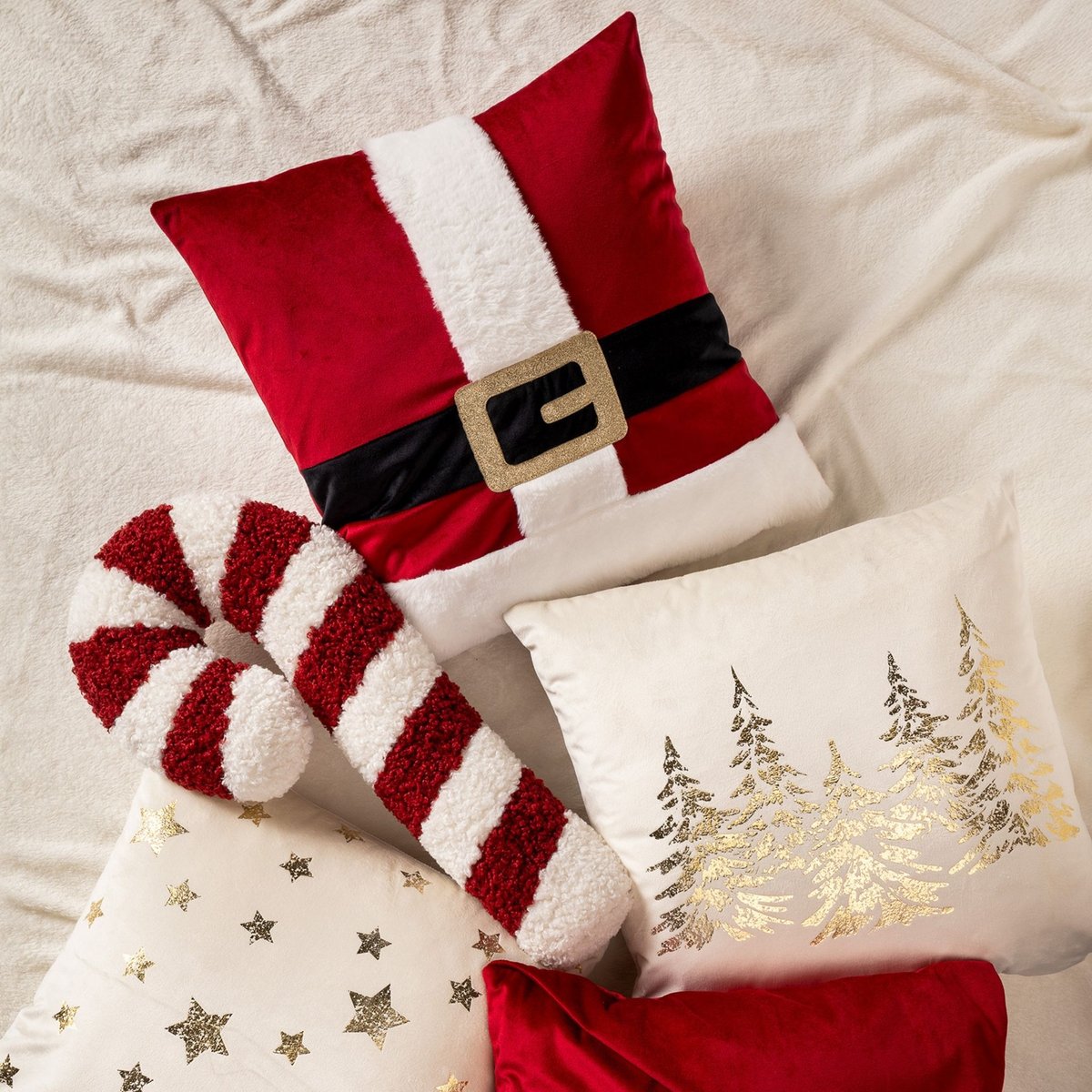 Housse de coussin Santa Belly rouge, DUTCH DECOR
