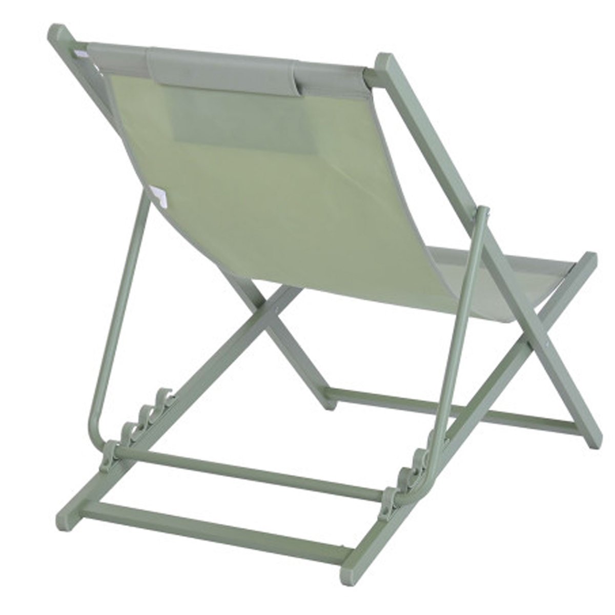 Chaise longue pliante chilienne métal et tissu vert 61x103x96cm vert, WADIGA