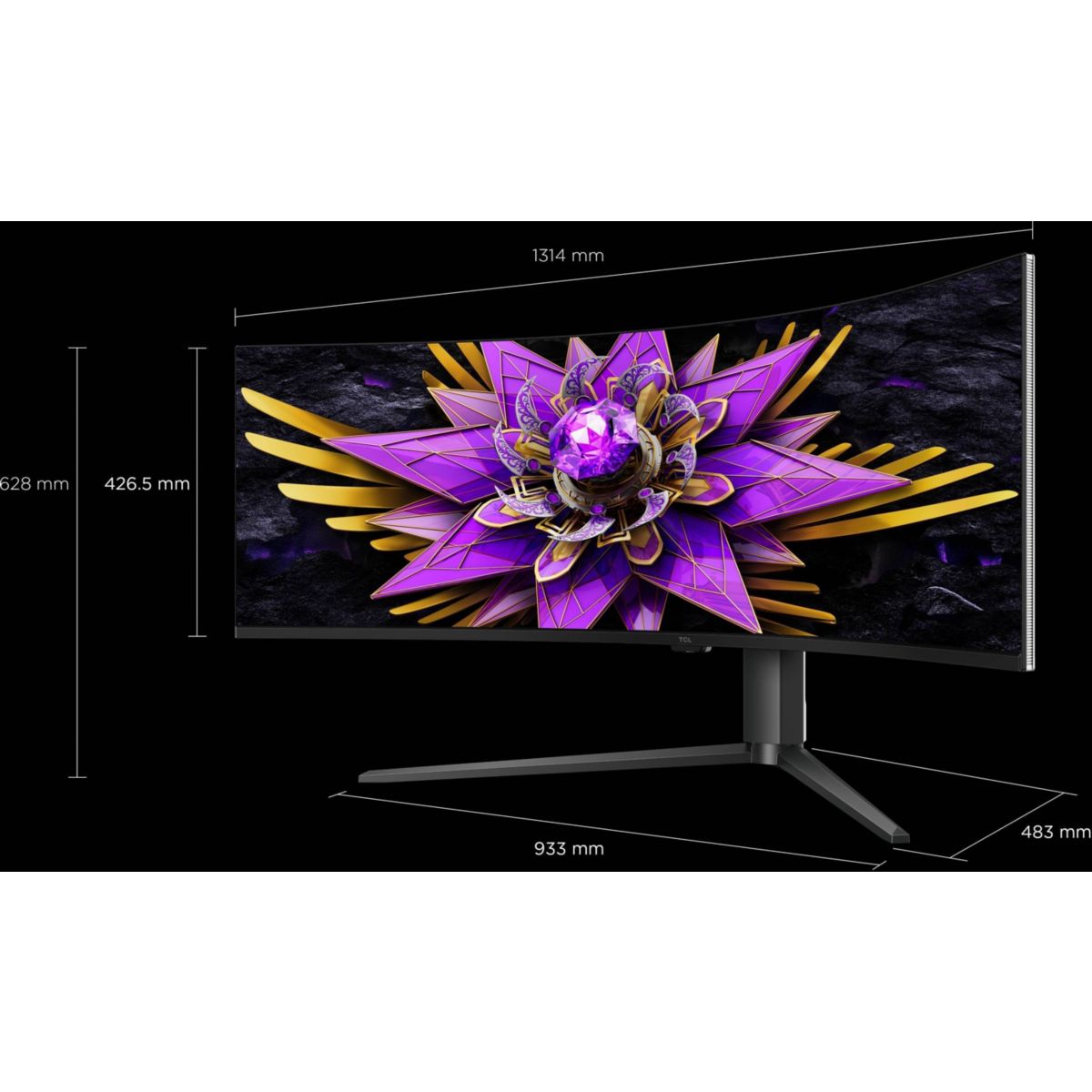 Ecran PC Gamer 57R94 57" Incurvé 1000R DUHD 120Hz VA MiniLED HDR 1000 AMD FreeSync couleur unique, TCL