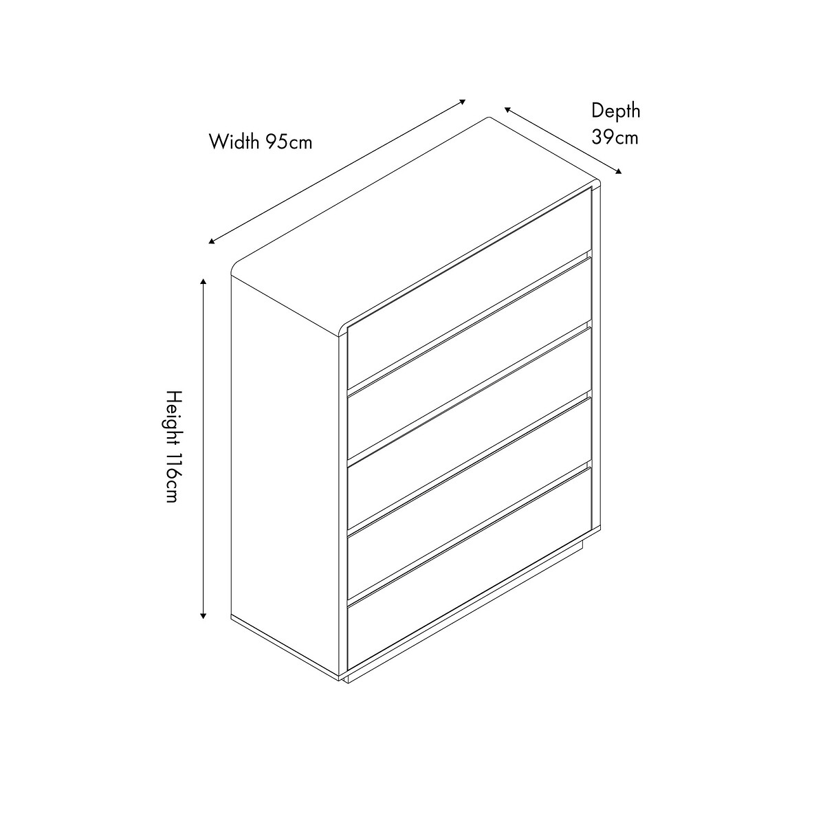 Eversham Wood 5-Drawer Unit oak, SO'HOME