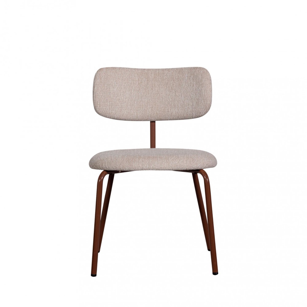 Lot de 2 chaises en tissu et pieds marron- TRAVIS beige, WOOOD