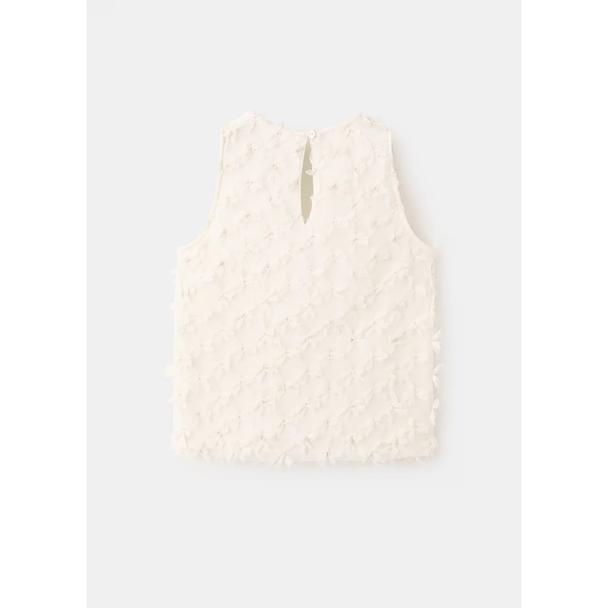 T-shirt fleurs relief blanc cassé, MANGO KIDS