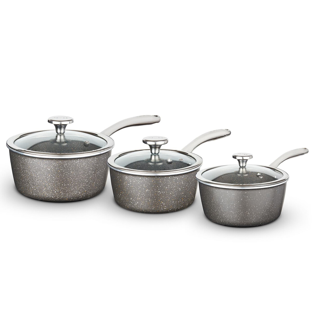 3-Piece Cerastone Pro Saucepan Set graphite, TOWER