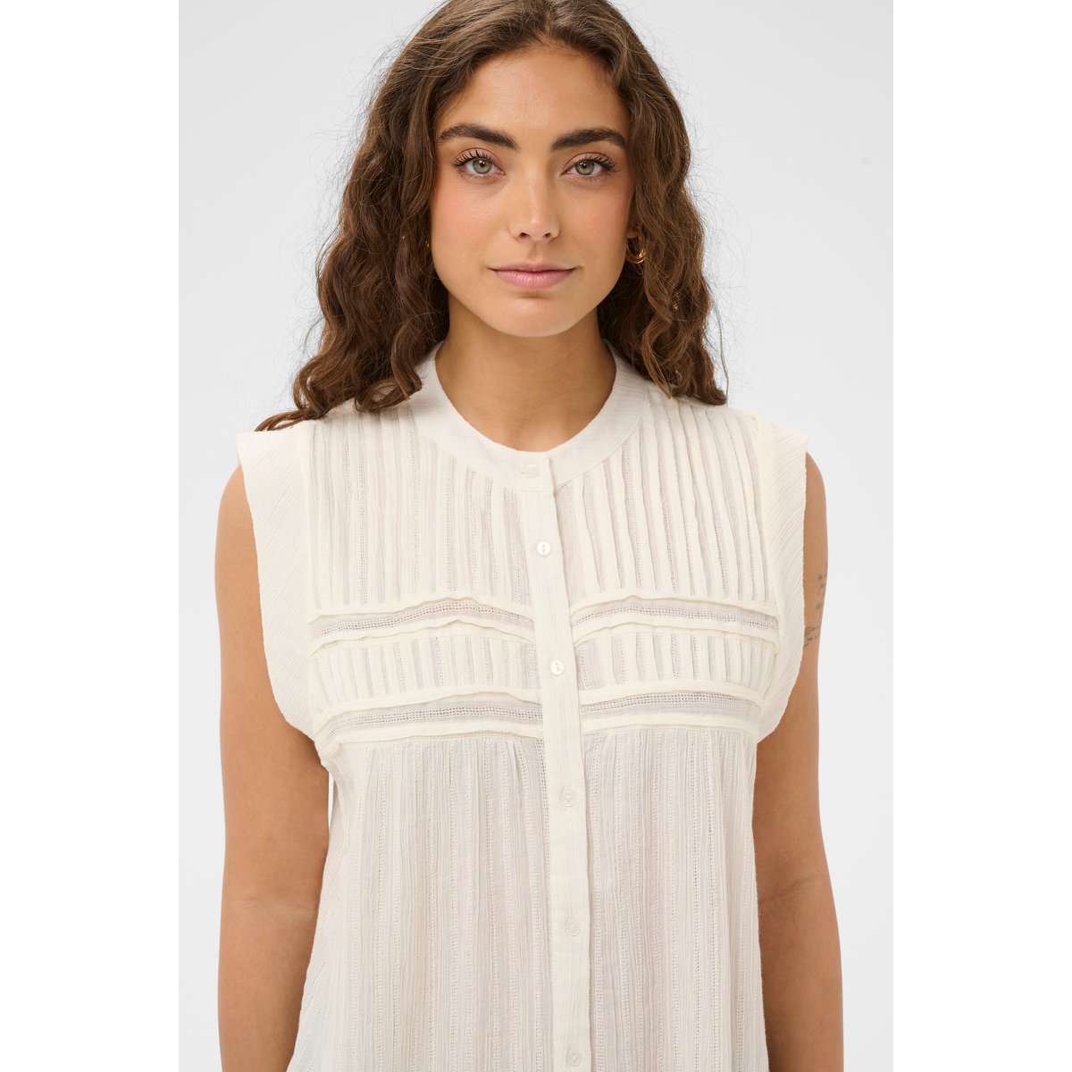 Blouse sans manches blanc spring gardenia, CULTURE