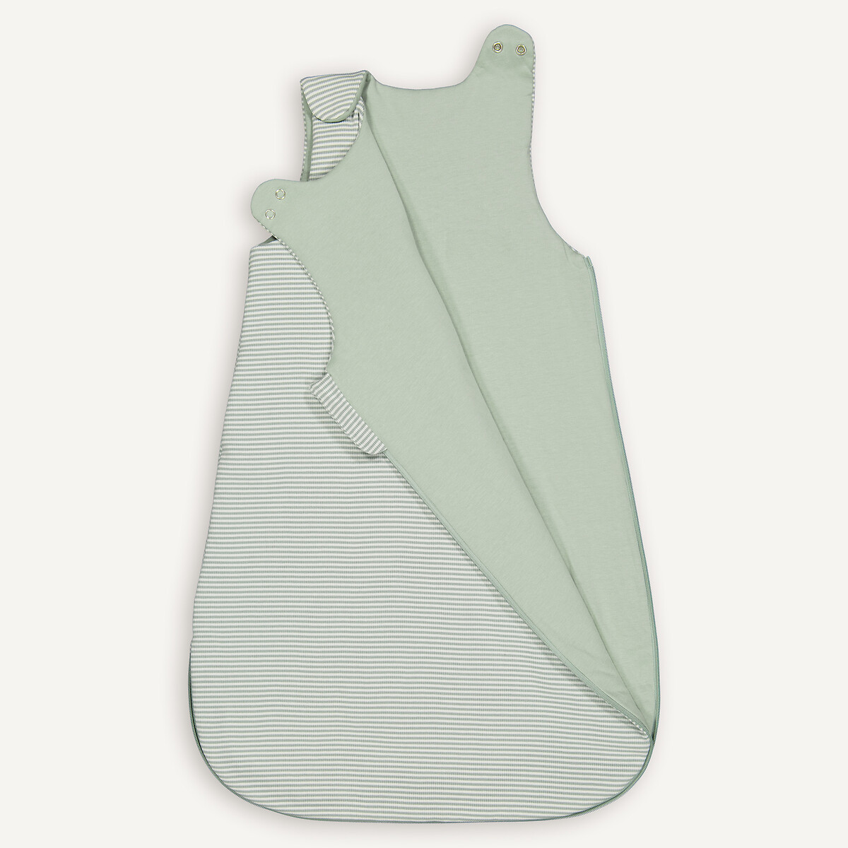 Bambino Baby's Sleeping Bag in Striped Jersey ecru/green, LA REDOUTE INTERIEURS