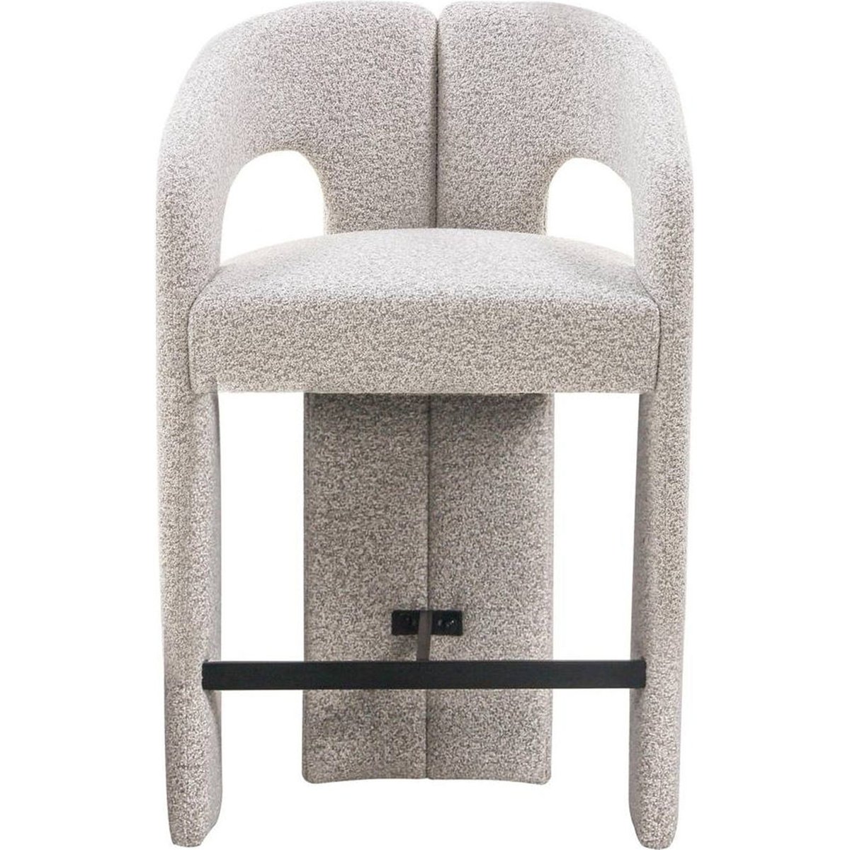 Tabouret de bar tapissé collection JOEL gris beige, RECOLLECTION