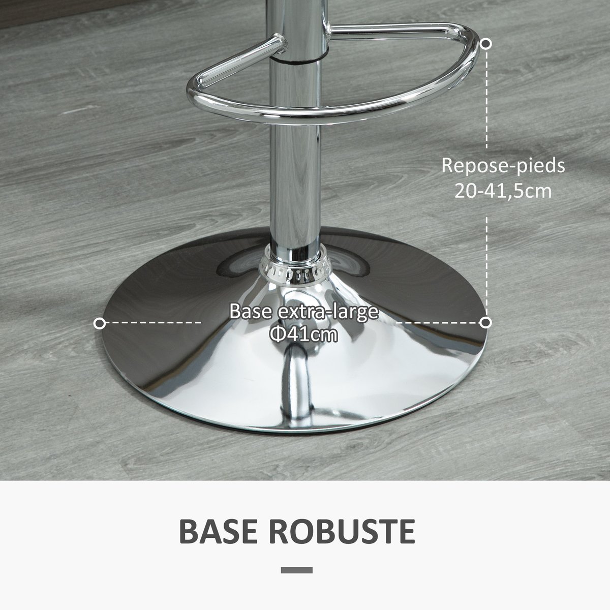 Tabouret de bar Polyuréthane Blanc blanc, HOMCOM