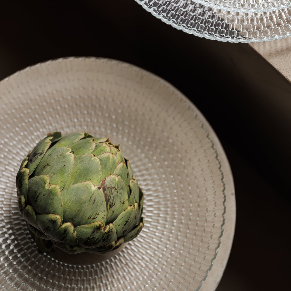 Lot de 4 assiettes LUCIEN transparent, SP COLLECTION