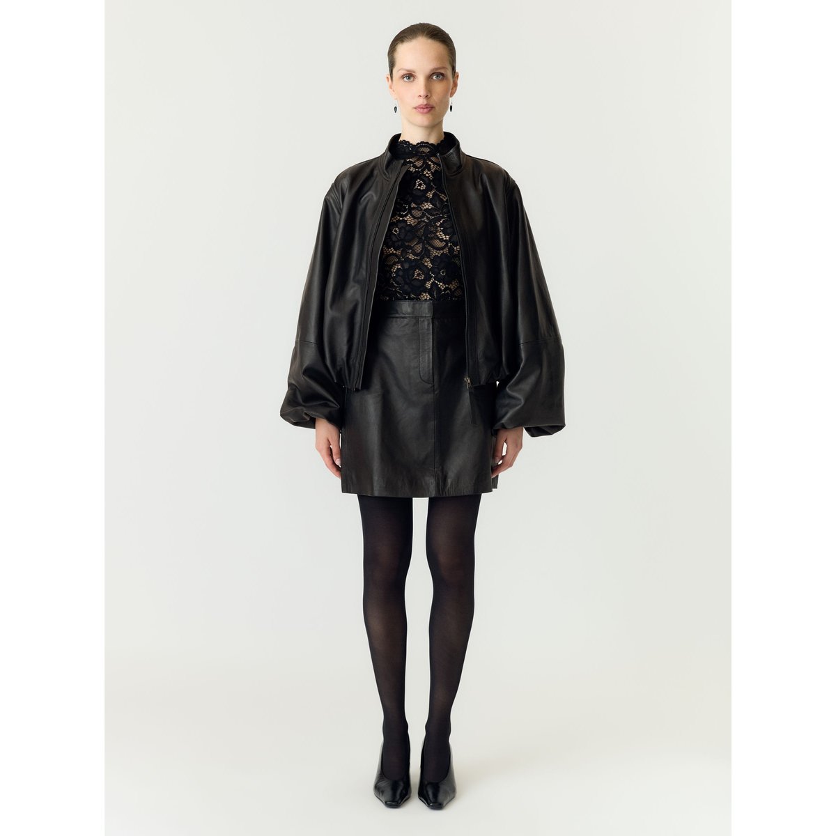 Mini-Jupe En Cuir black 3, YAS