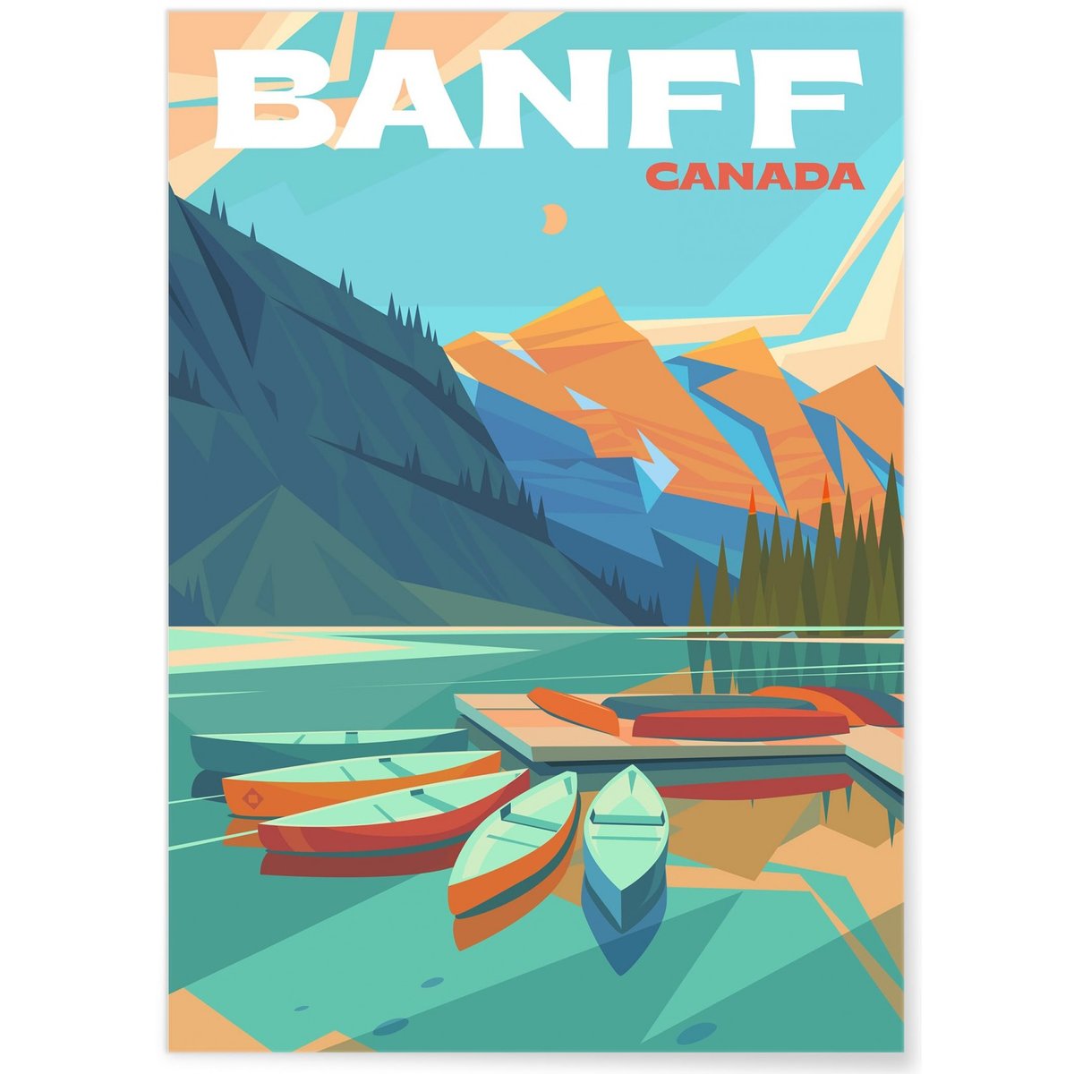 Affiche ville Banff blanc, L'AFFICHERIE