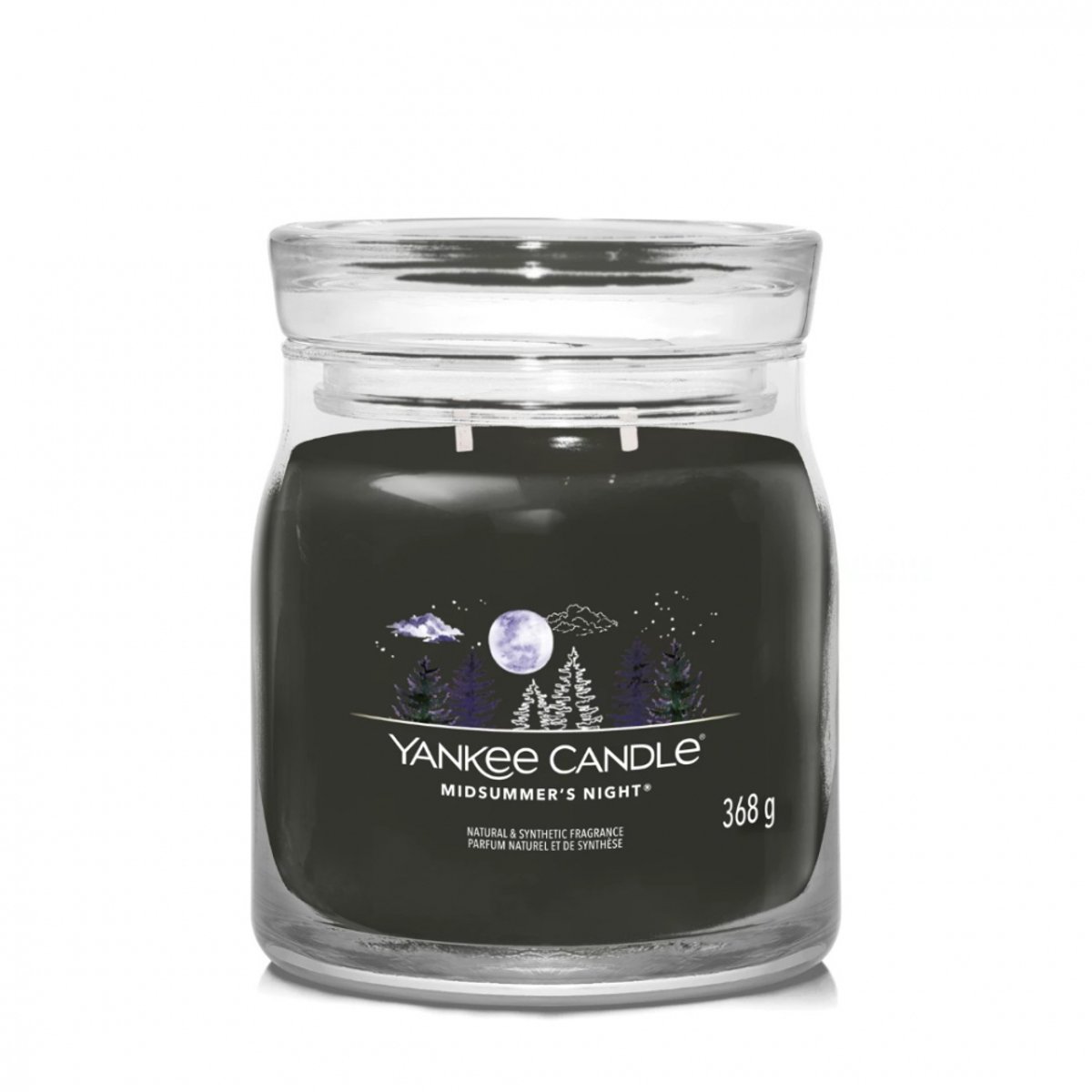 Bougie signature nuit d'été moyen modèle noir, YANKEE CANDLE
