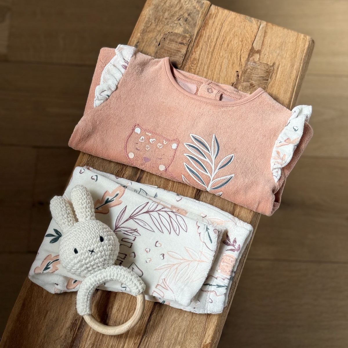 Pyjama enfant 2 pièces en velours Matcha rose, PETIT BEGUIN