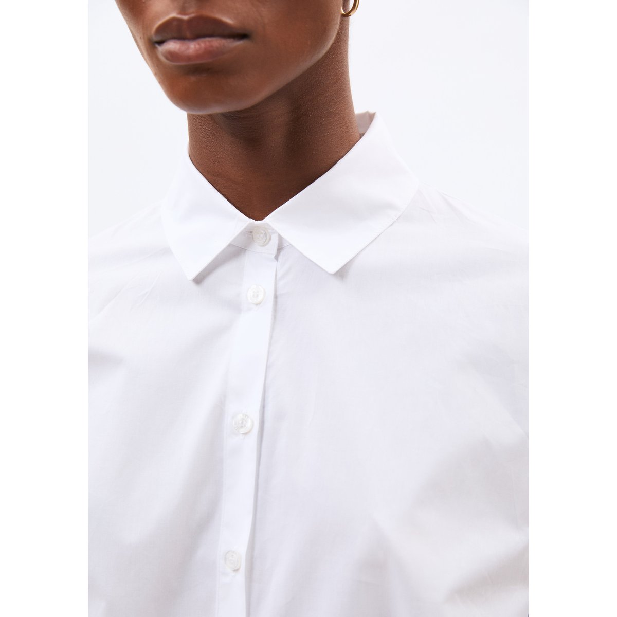 Chemise manches longues en popeline de coton blanc, HUMILITY