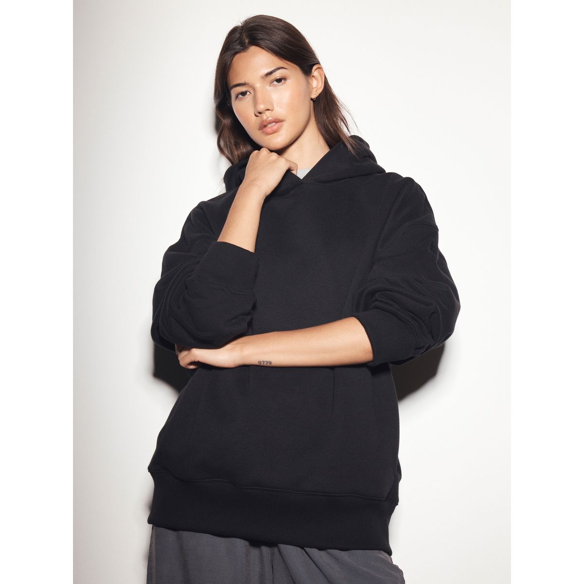Sweat à capuche style sport enfiler noir, NEXT