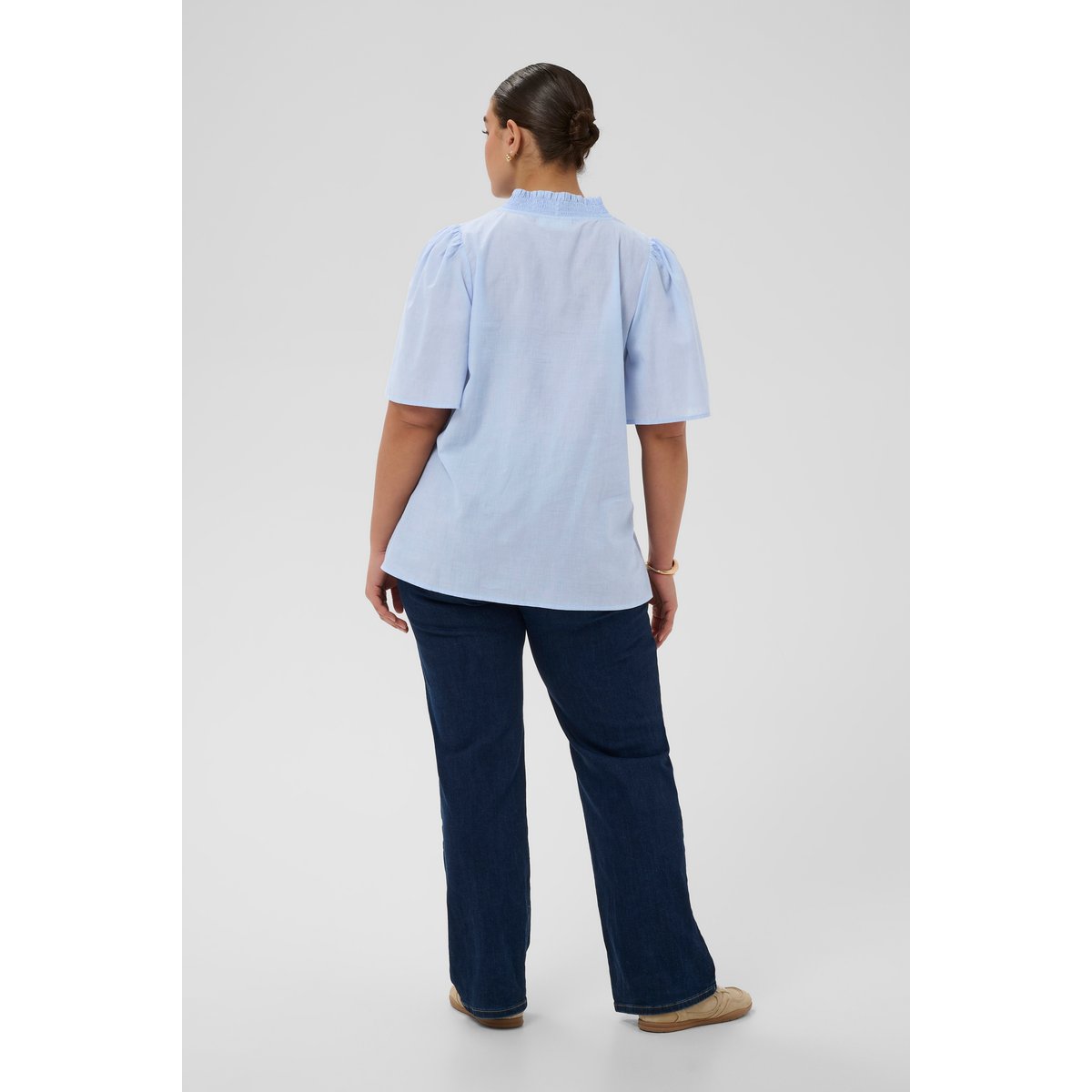 Blouse à manches longues bleu brunnera blue, KAFFE CURVE