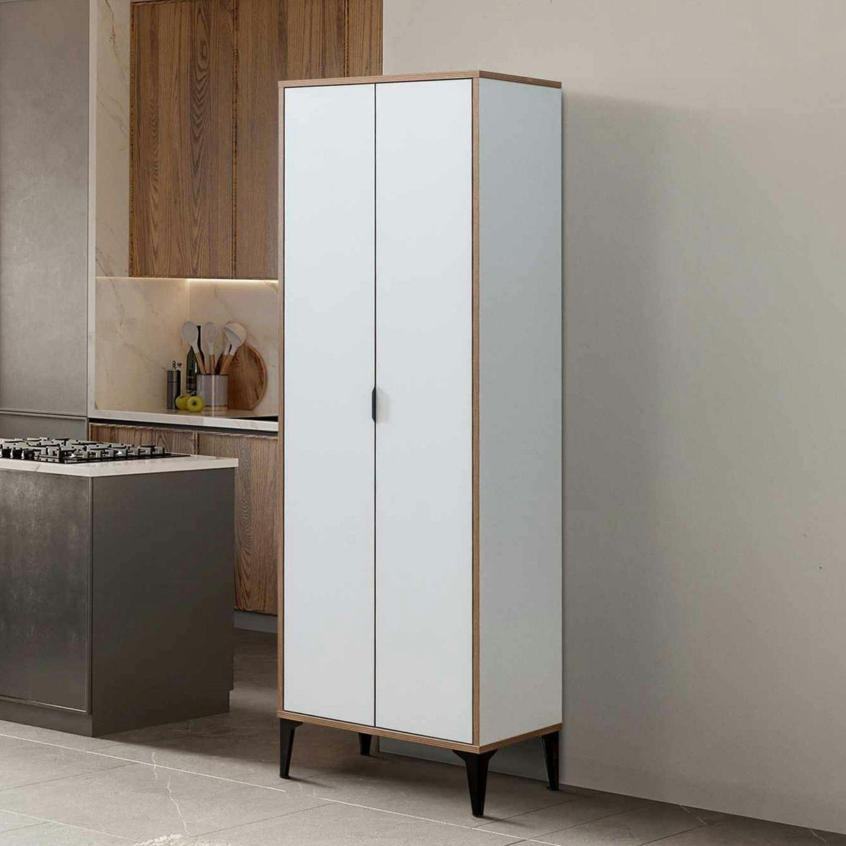 Armoire de cuisine blanche 2 portes BYRON blanc, PIER IMPORT