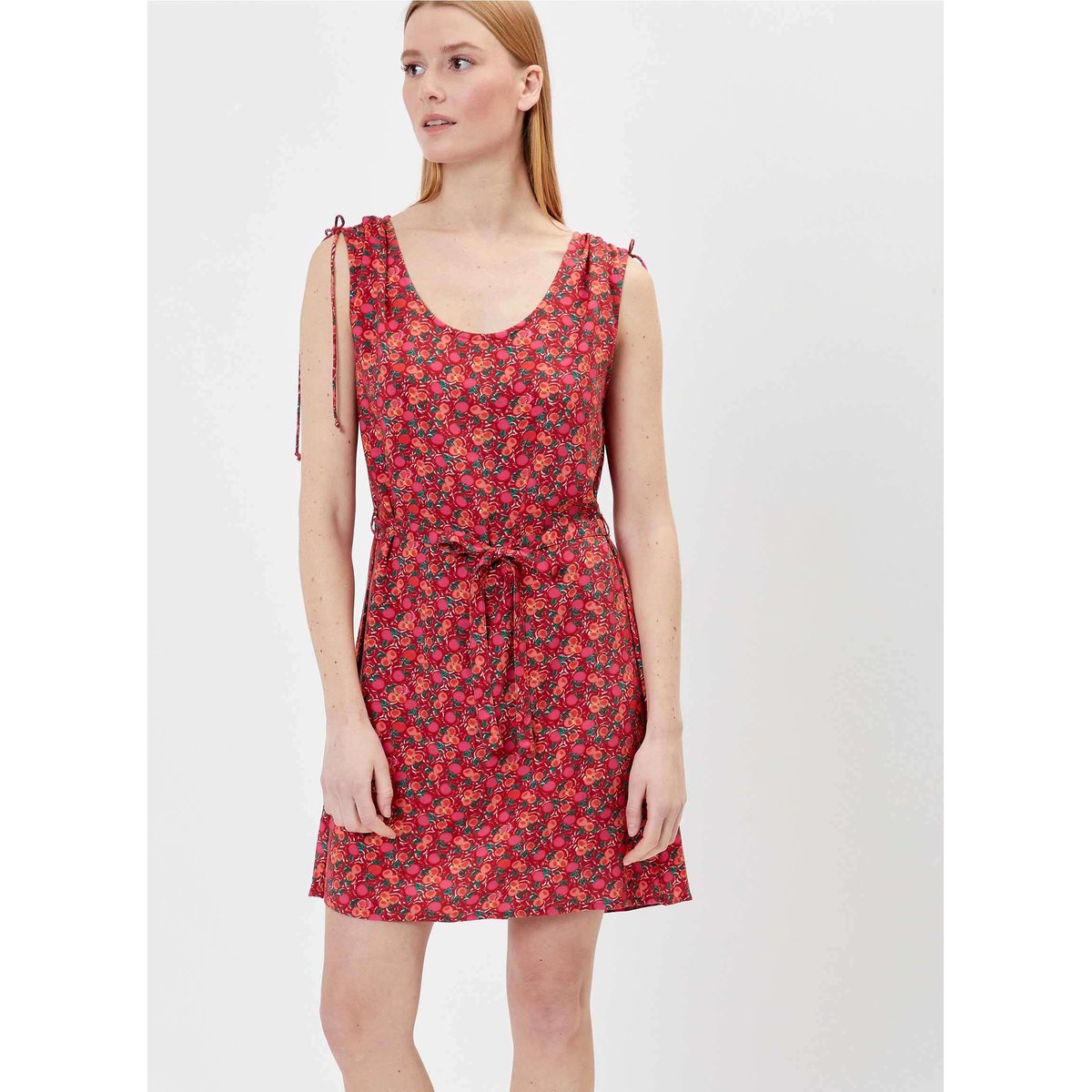 Robe imprimée ceinturée Ecovero WISTIA rose cherry, PRINCESSE NOMADE