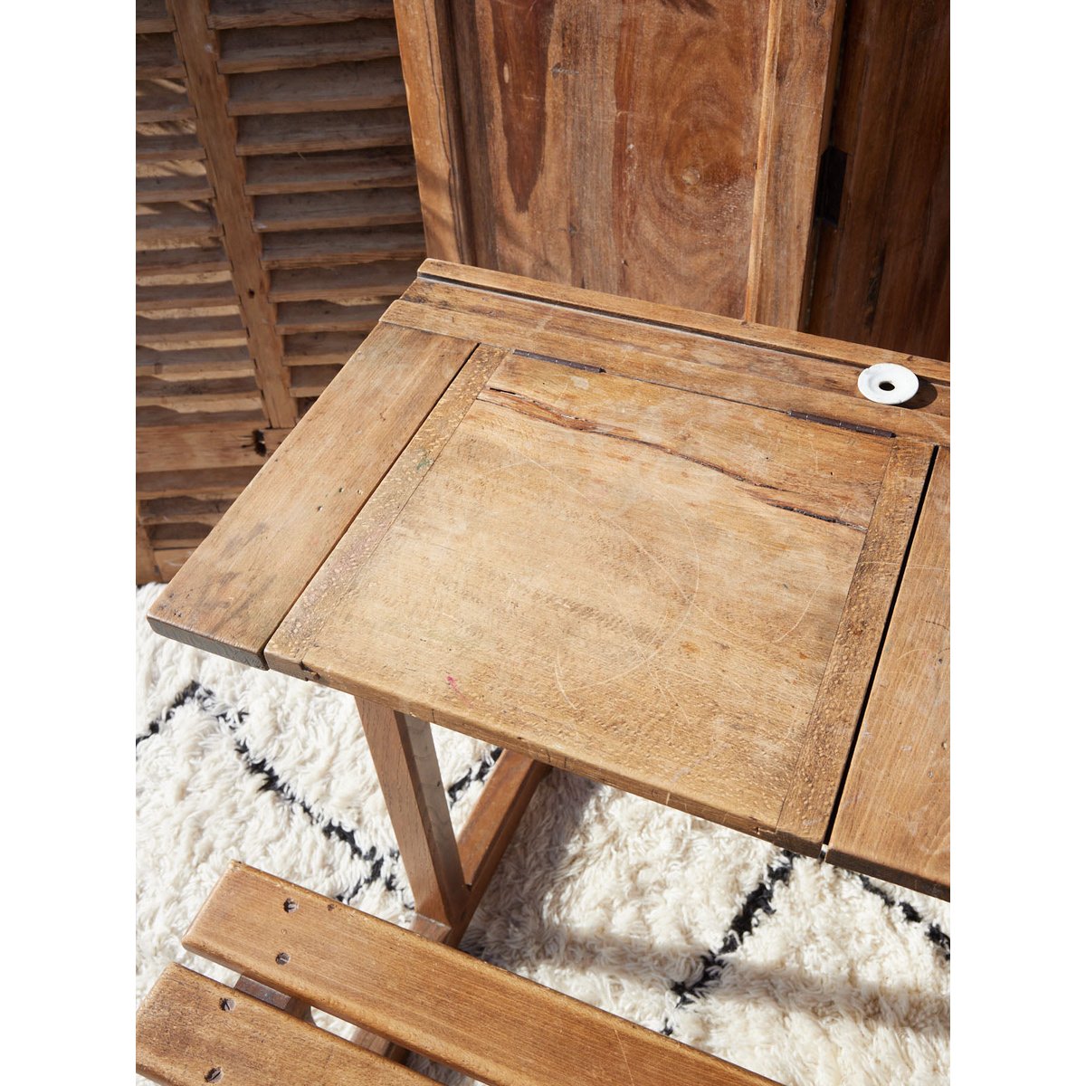 Bureau d'écolier vintage Edouard N°1073 - Bon état bois foncé, DEBONGOUT