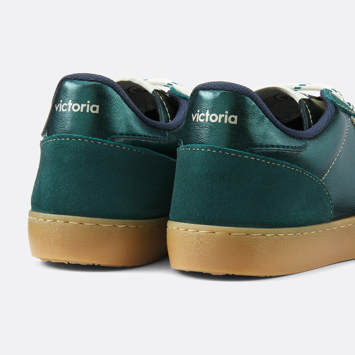 Berlin Metal Leather Trainers green, VICTORIA