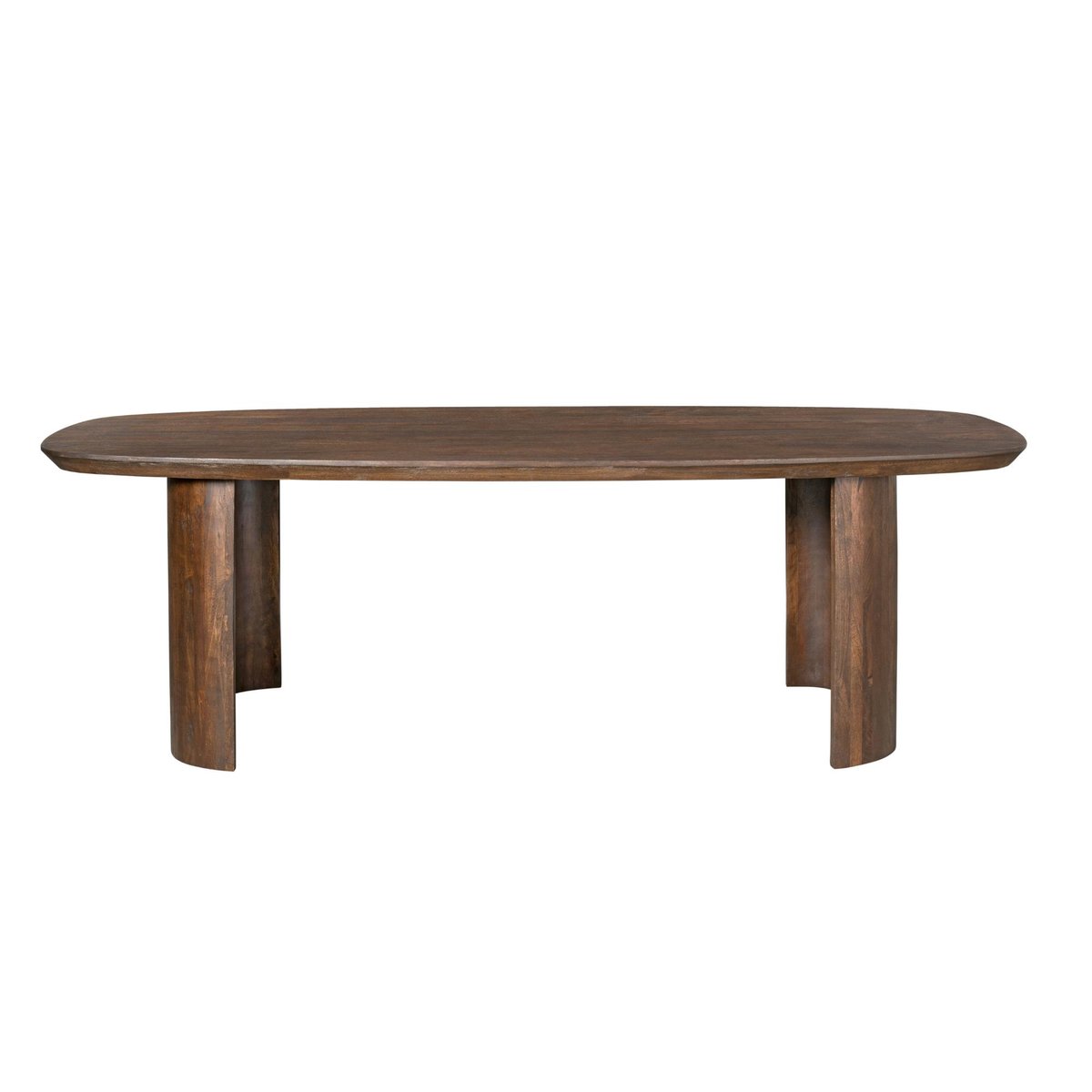 Table à manger ovale bois foncé pieds courbes 300 cm ALMA marron, PIER IMPORT