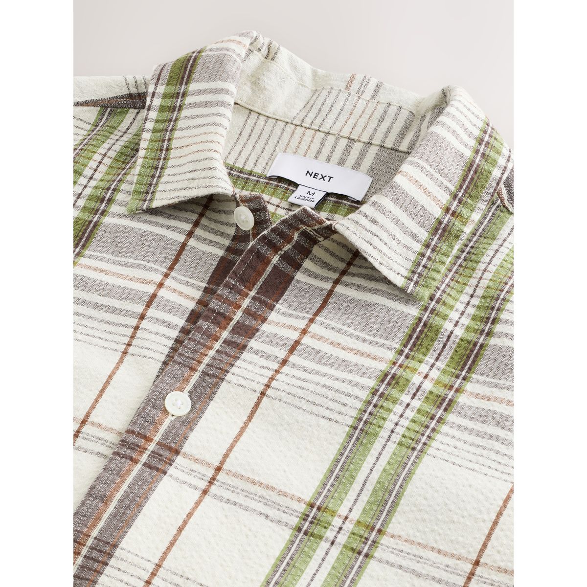 Chemise à carreaux en manches courtes naturel, NEXT