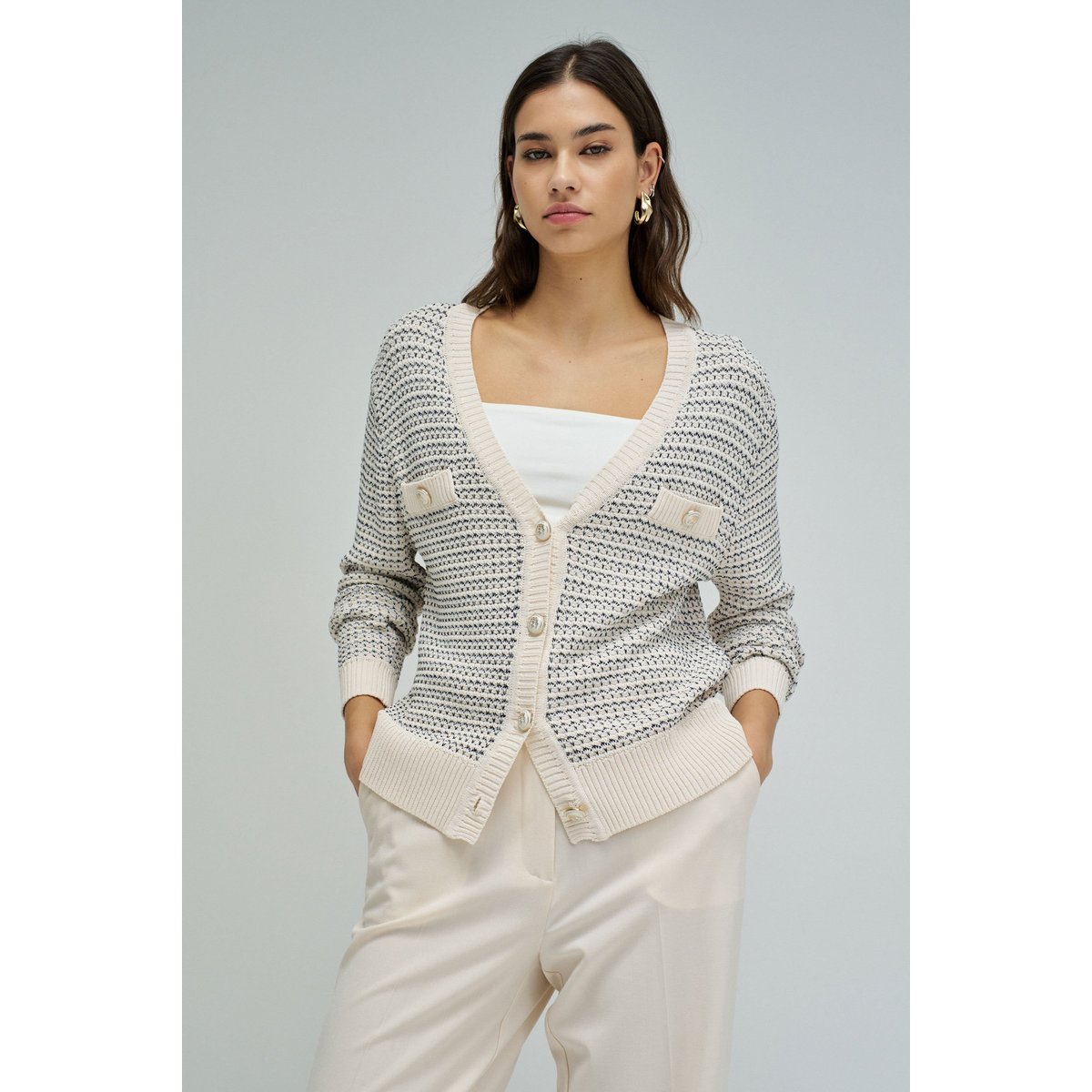 CARDIGAN TRICOTÉ beige, SALSA JEANS