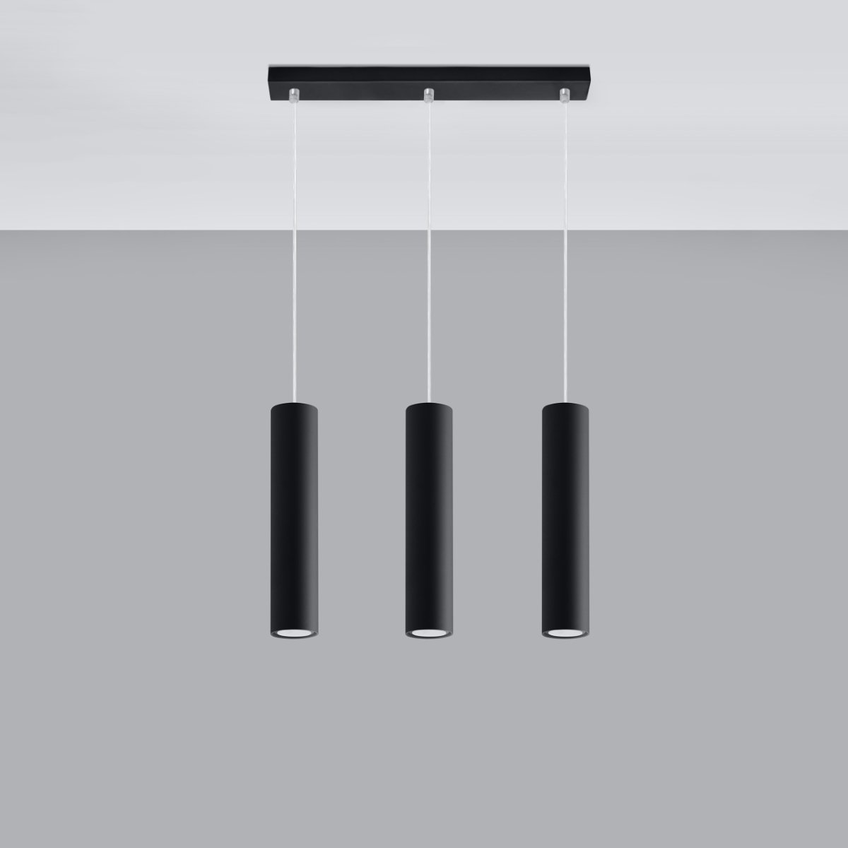 Suspension Acier Noir GU10 3 Lagos Line noir, EDEN