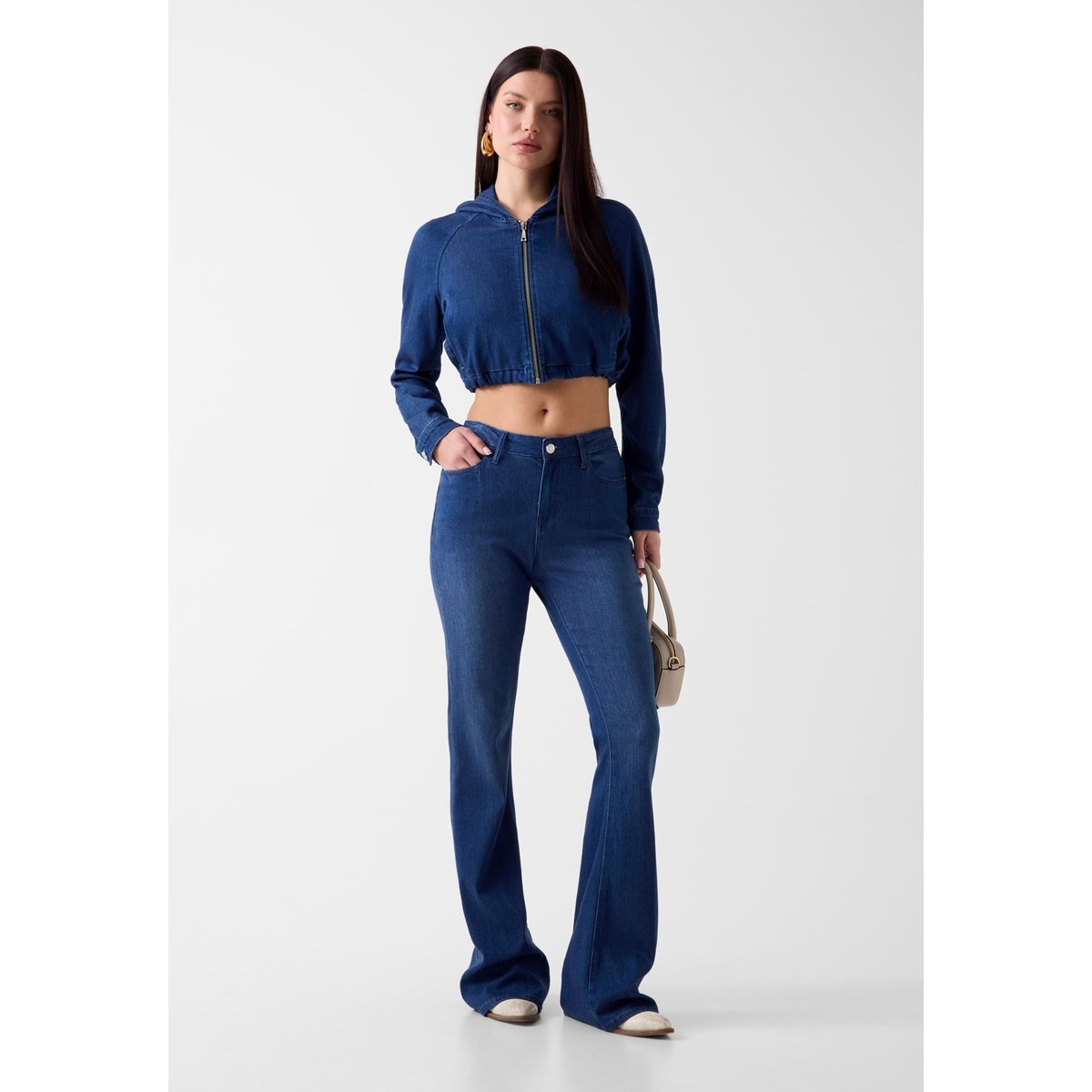 Jean Taille Mi-Haute Flare bleu, GUESS
