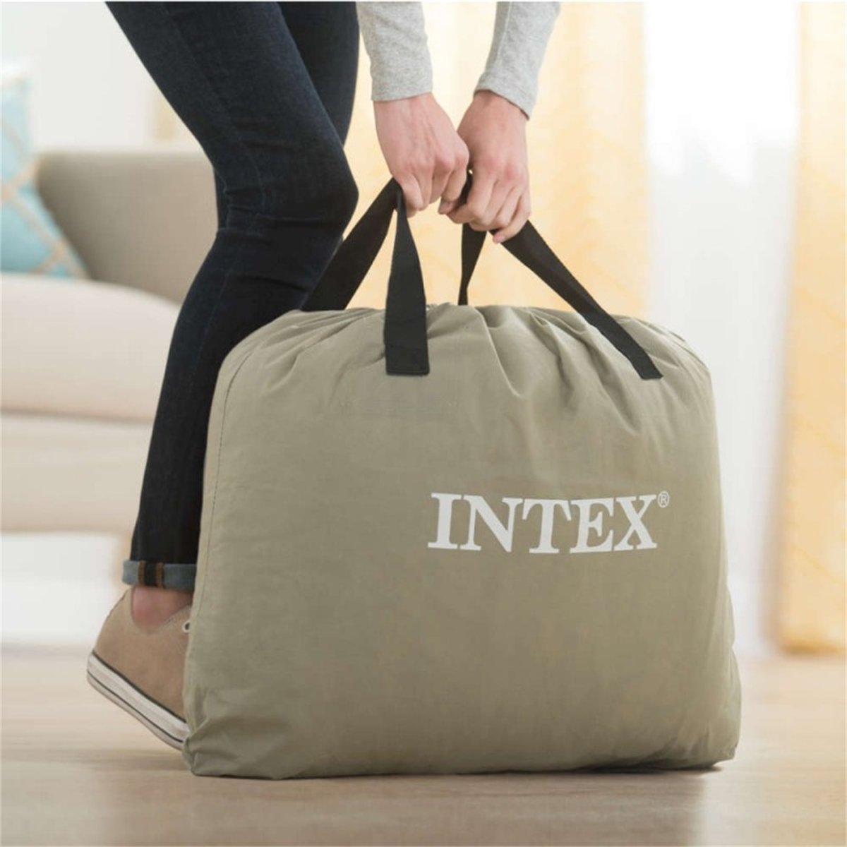 Matelas gonflable Pillow Rest Raised 2 personnes noir, INTEX