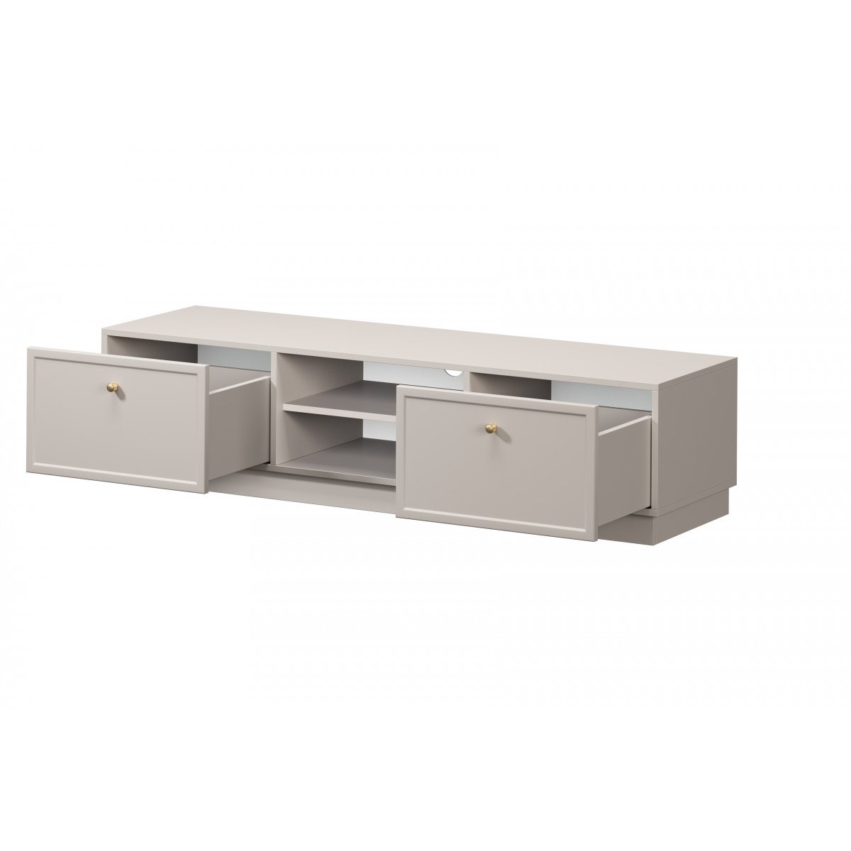 Meuble TV 150 cm panneaux de particules, LORINA beige, BOBOCHIC