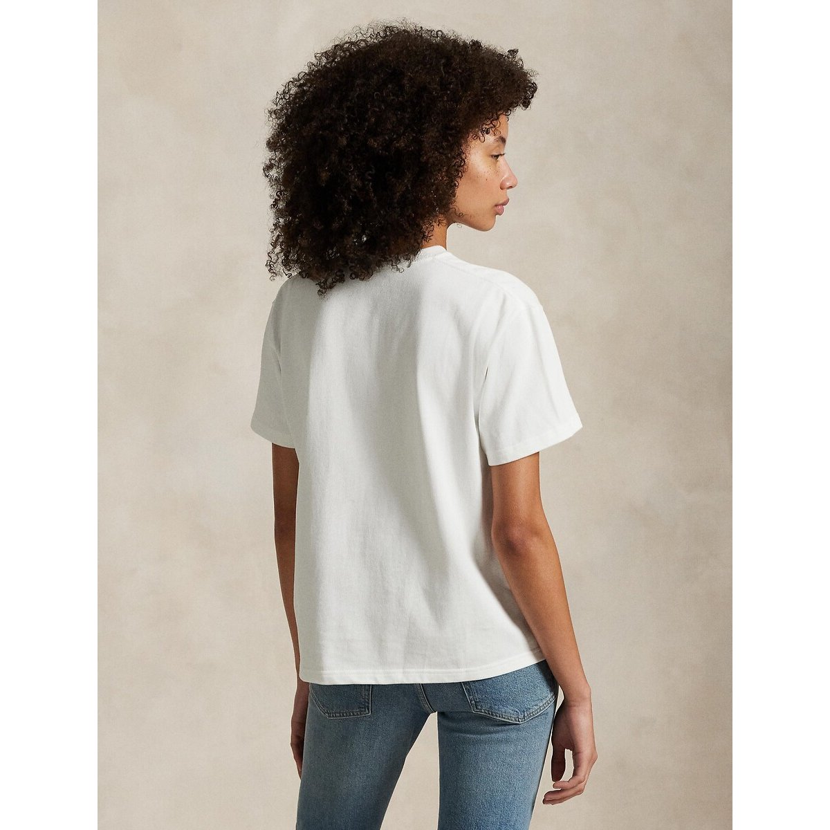 T-shirt ampia giroccolo con maniche corte bianco, POLO RALPH LAUREN