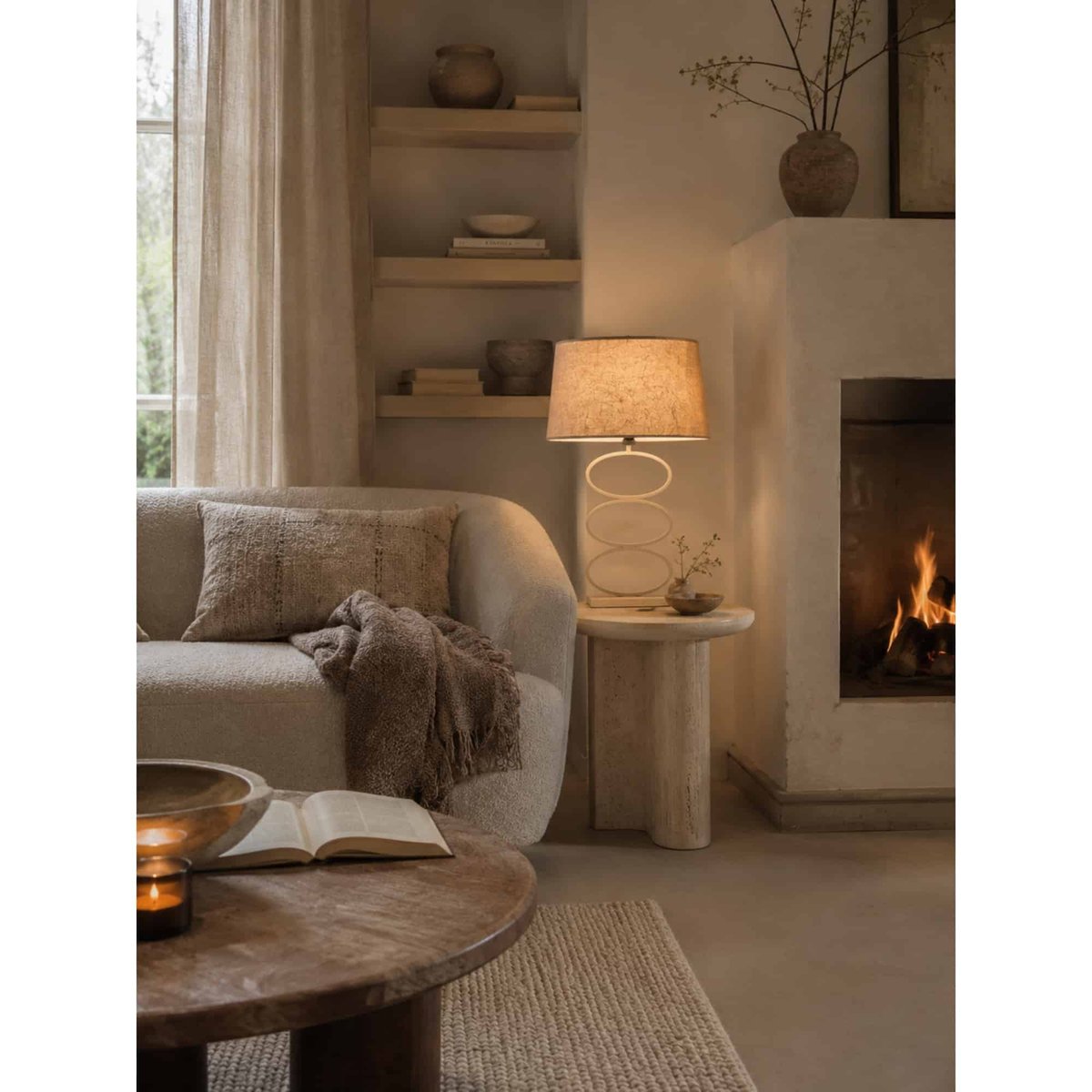 Base De La Lampe Métal STELIUS crème, LIGHT & LIVING