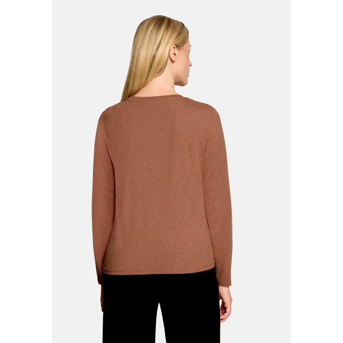 Haut casual à encolure ronde dark brown melange, BETTY & CO