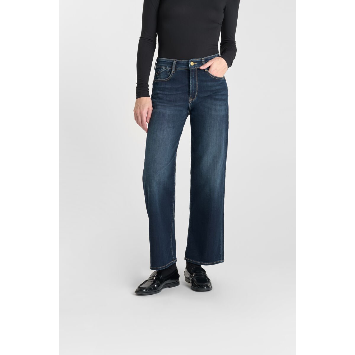 Jeans loose, large pulp wide leg , 7/8ème blue, LE TEMPS DES CERISES
