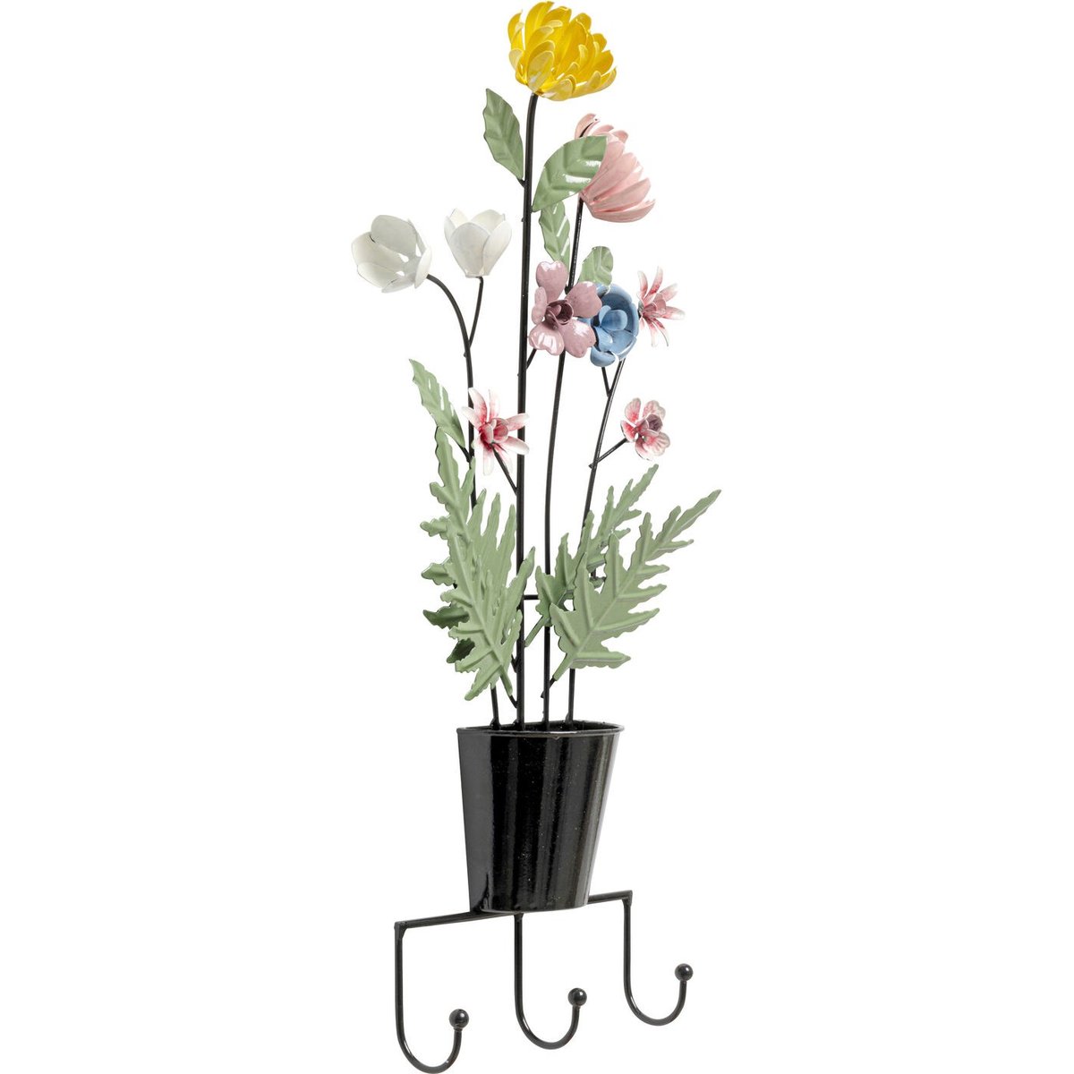 Portemanteau mural pot de fleurs multicolore, KARE DESIGN