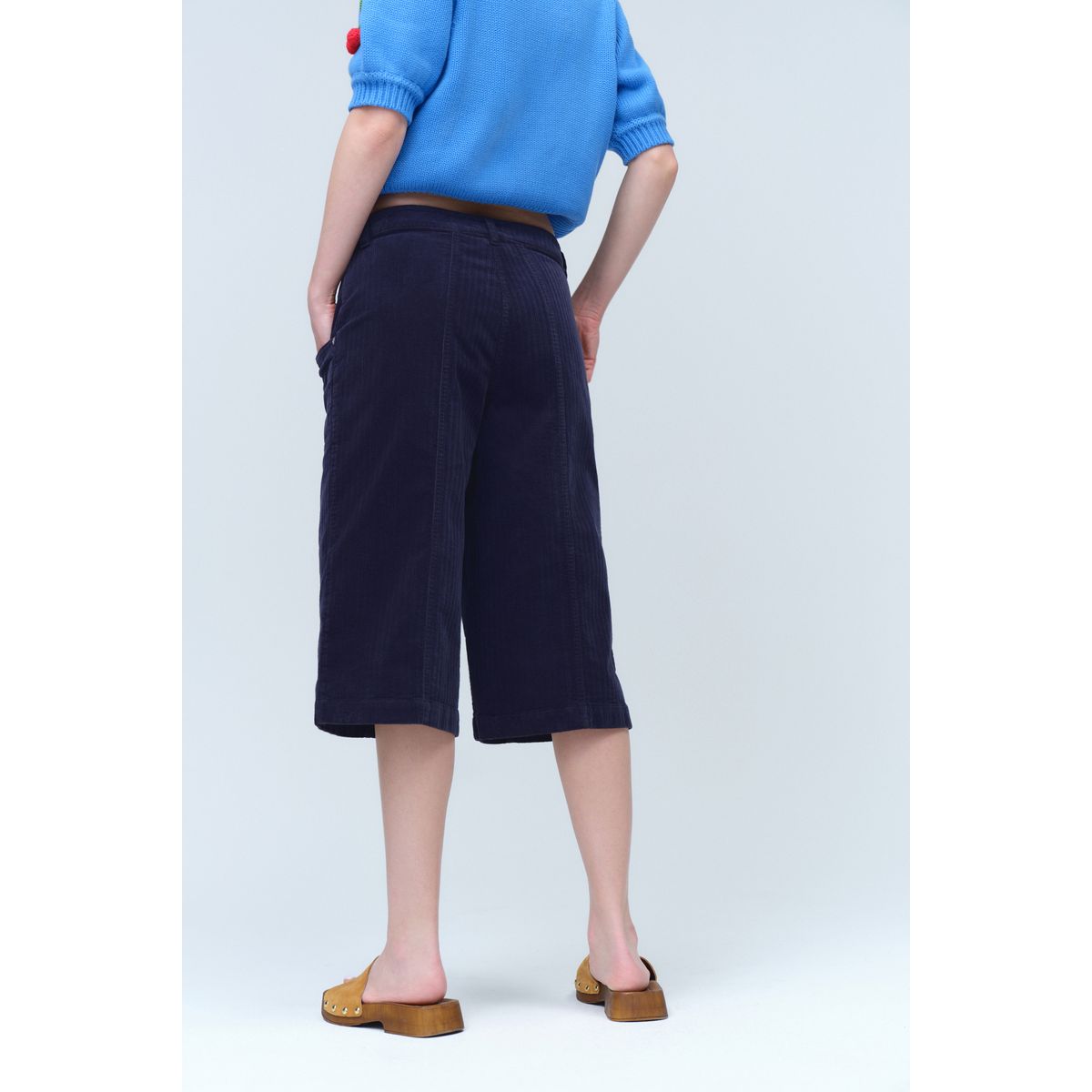 Short délavé en velours côtelé bleu marine, NEXT