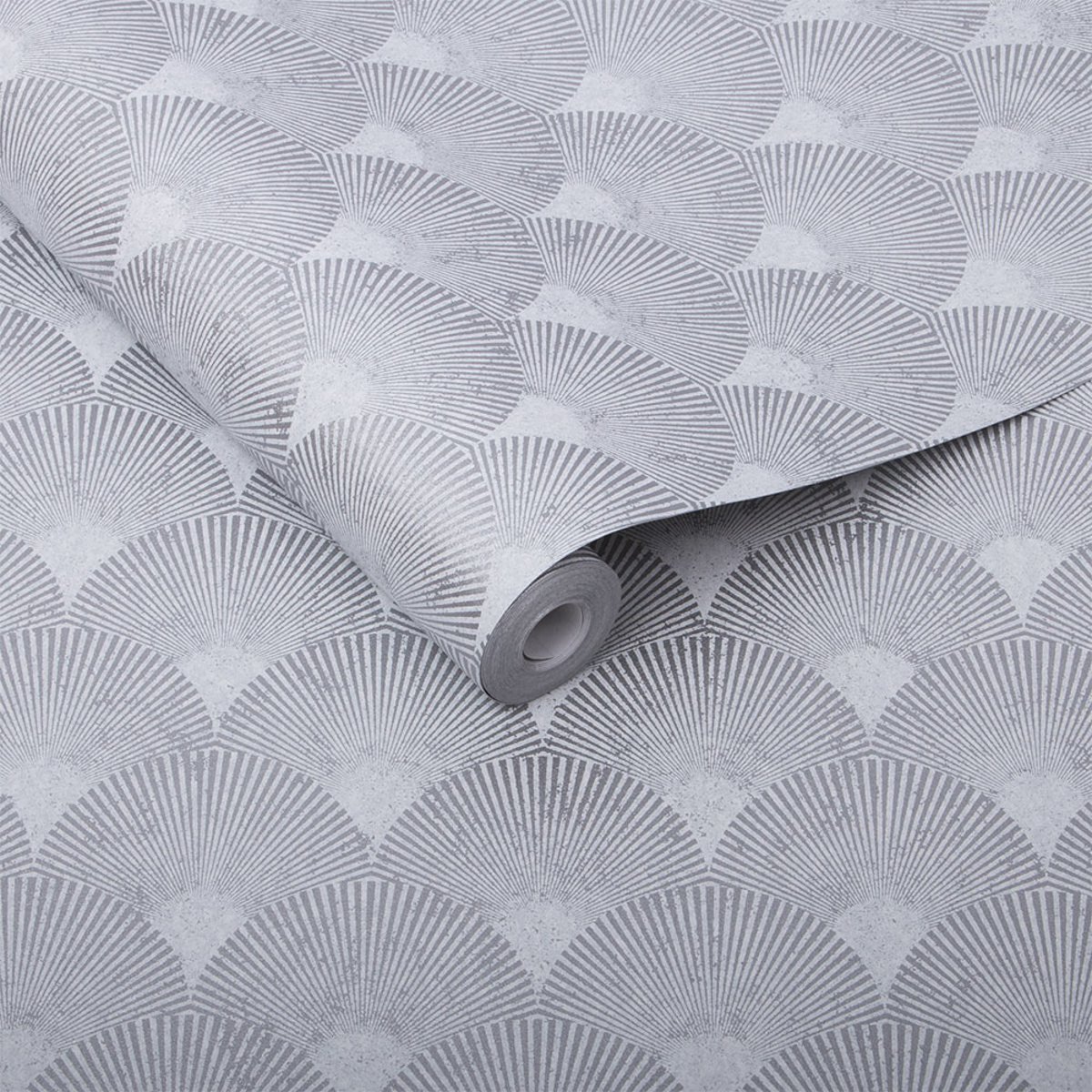 Papier peint Fan Silver gris argenté, GRAHAM ET BROWN