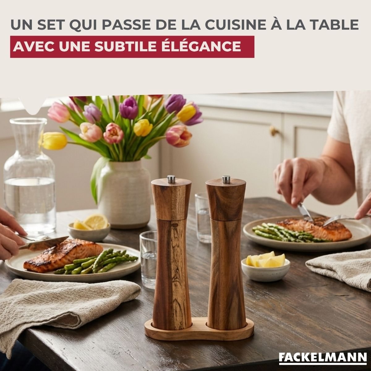 Set moulin à poivre et sel en bois ACACIA bois, FACKELMANN