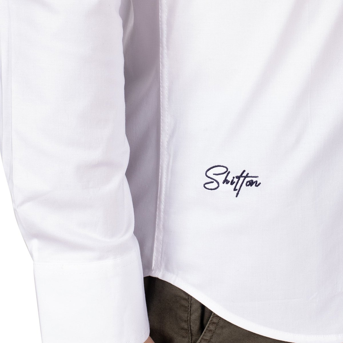 Chemise unie script blanc, SHILTON