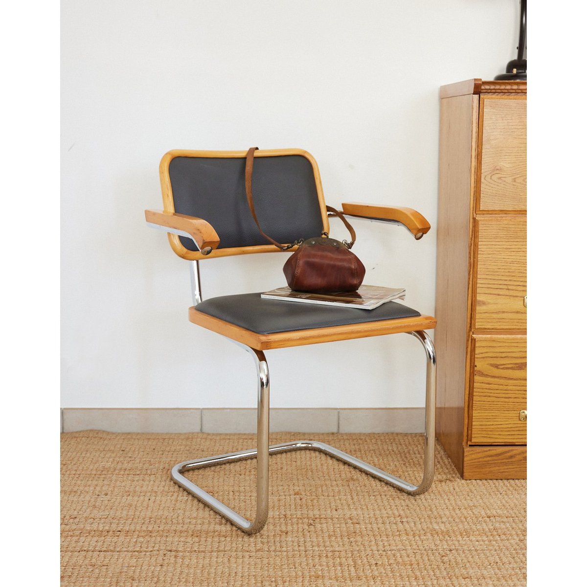 Fauteuil de bureau en bois Jakob N°1449 - Bon état bois clair, DEBONGOUT