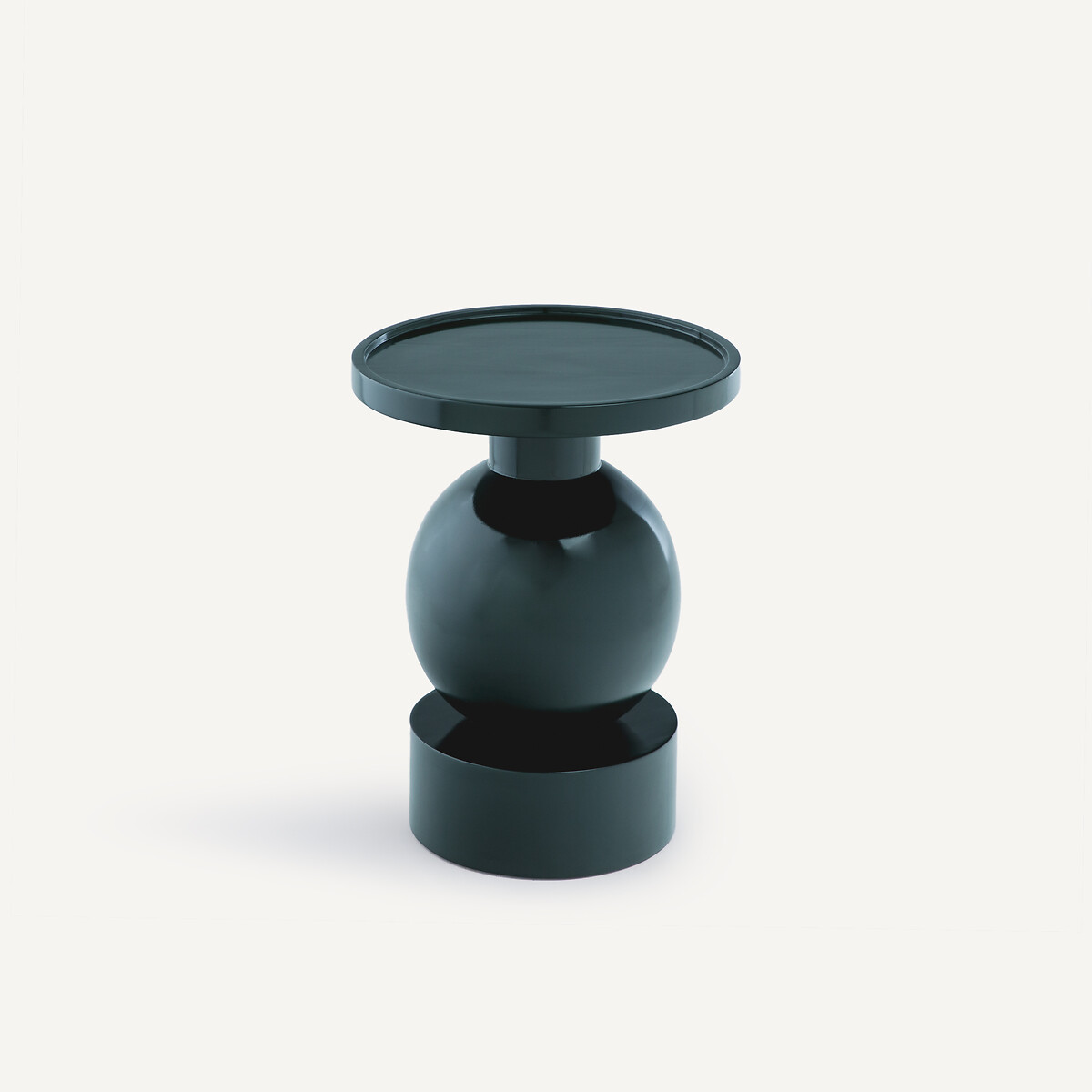 Bout de canapé en acacia finition glossy, Glossy vert de prusse, AM.PM