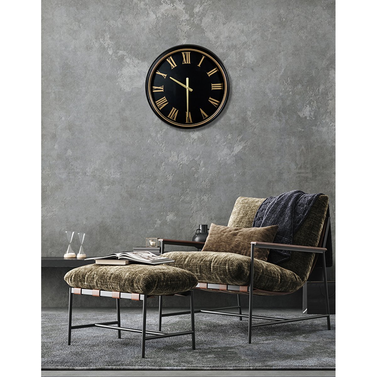 Horloge classique 50cm noir, EMDE