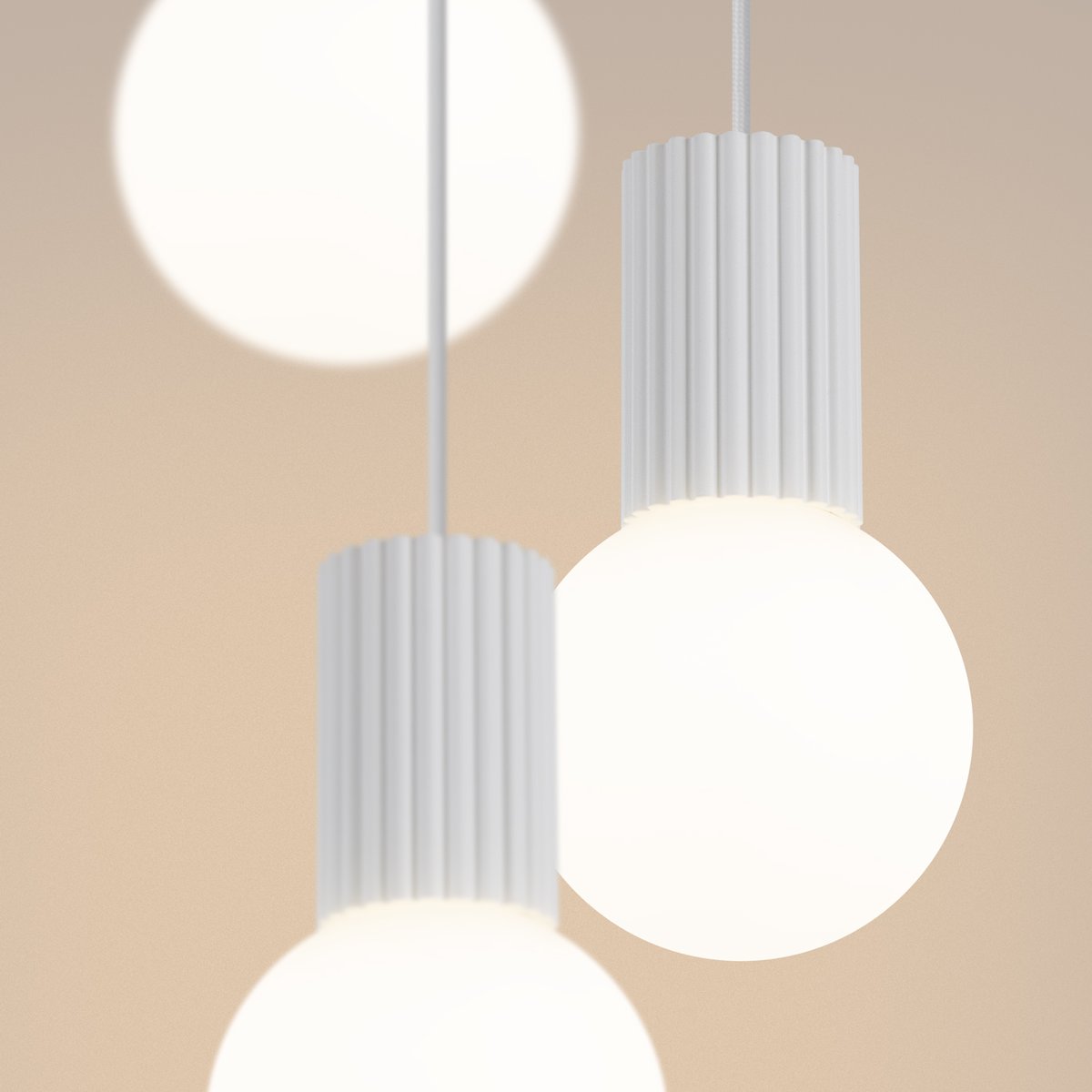 Suspension Aluminium Blanc G9 3 Halo blanc, EDEN