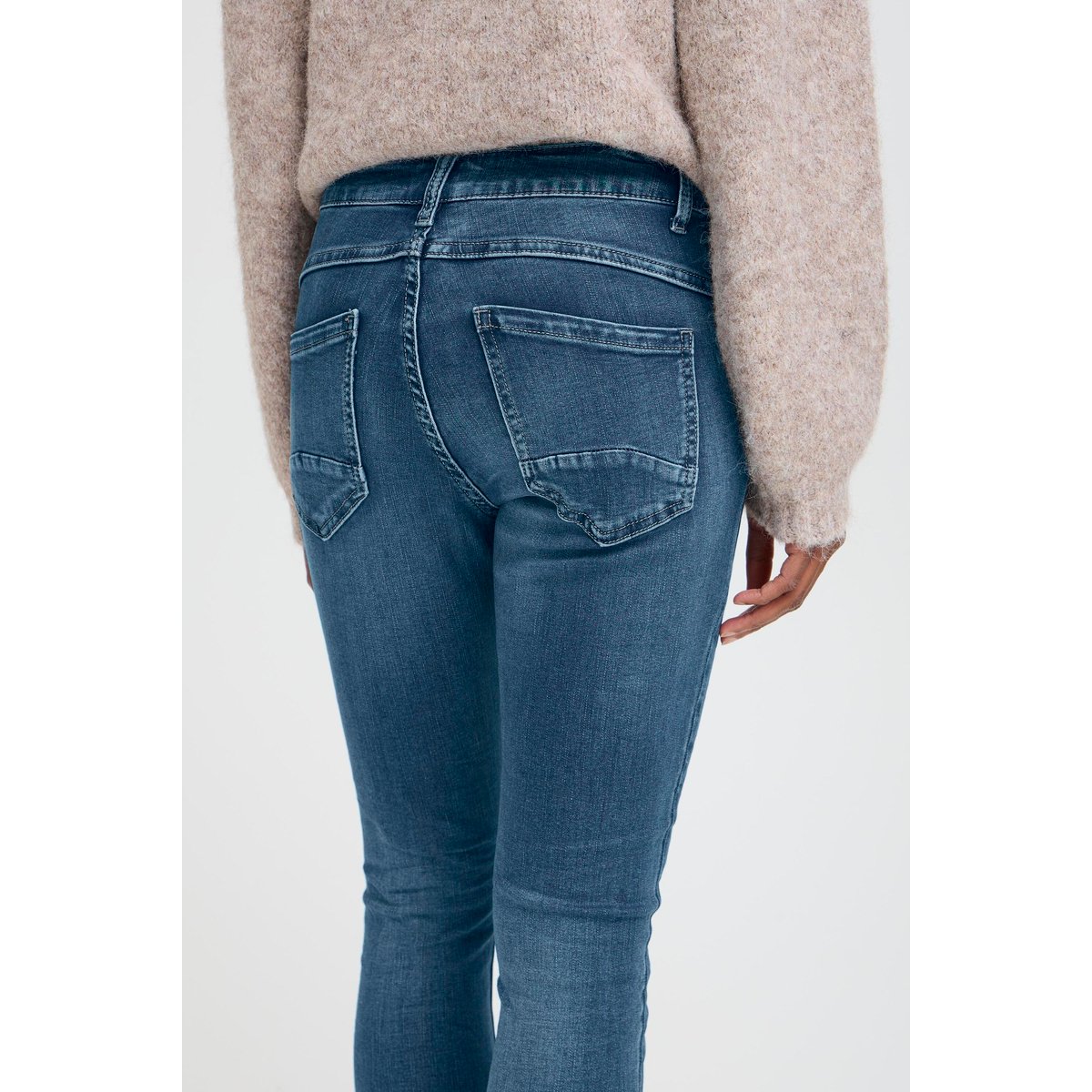 Jean slim taille haute bleu sky blue denim, B.YOUNG