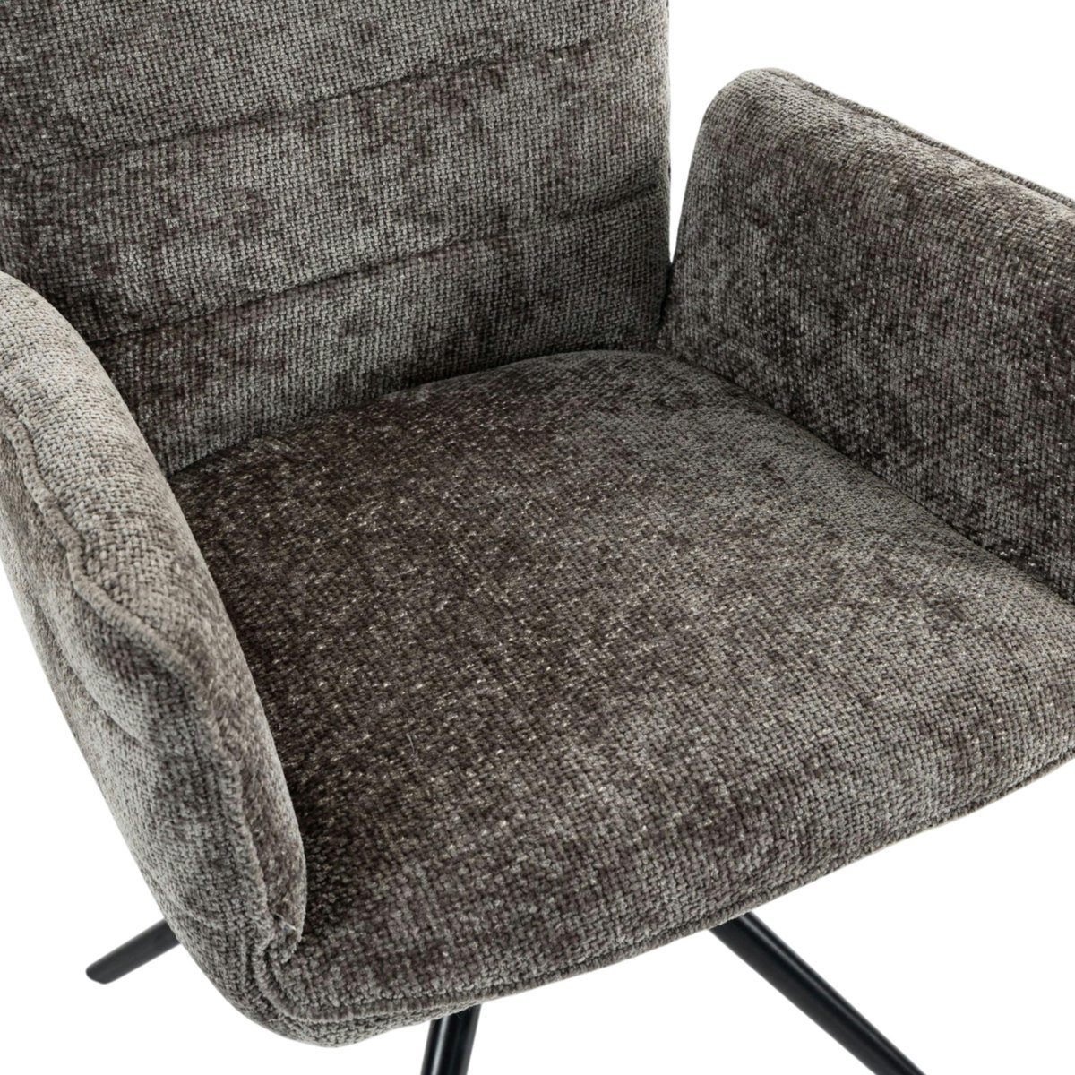 Fauteuil de table en tissu texturé (lot de 2) RIVANO anthracite, PIER IMPORT