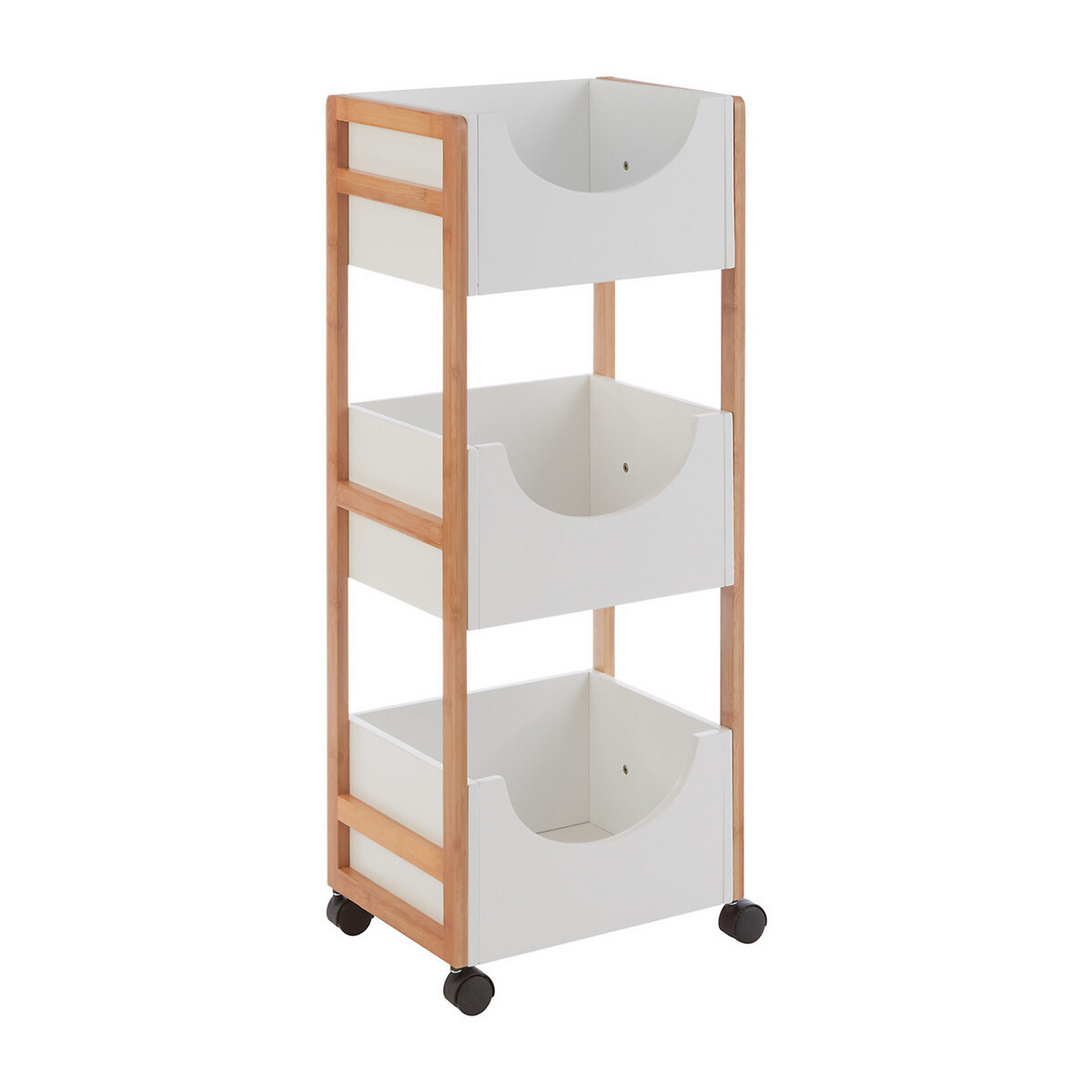 Scandi 3-Tier Bathroom Storage Trolley white, SO'HOME