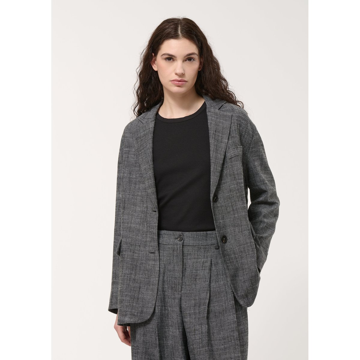 Veste tailleur oversize charbon, HUMILITY