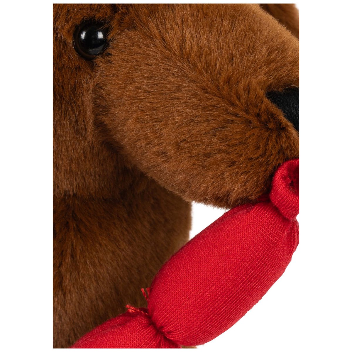 Peluche chien et son panier marron, rouge, écru, KONGES SLOJD