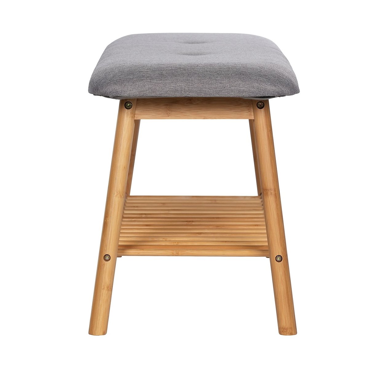 Banc d'entrée avec porte chaussures en bambou BAHARI gris, WENKO