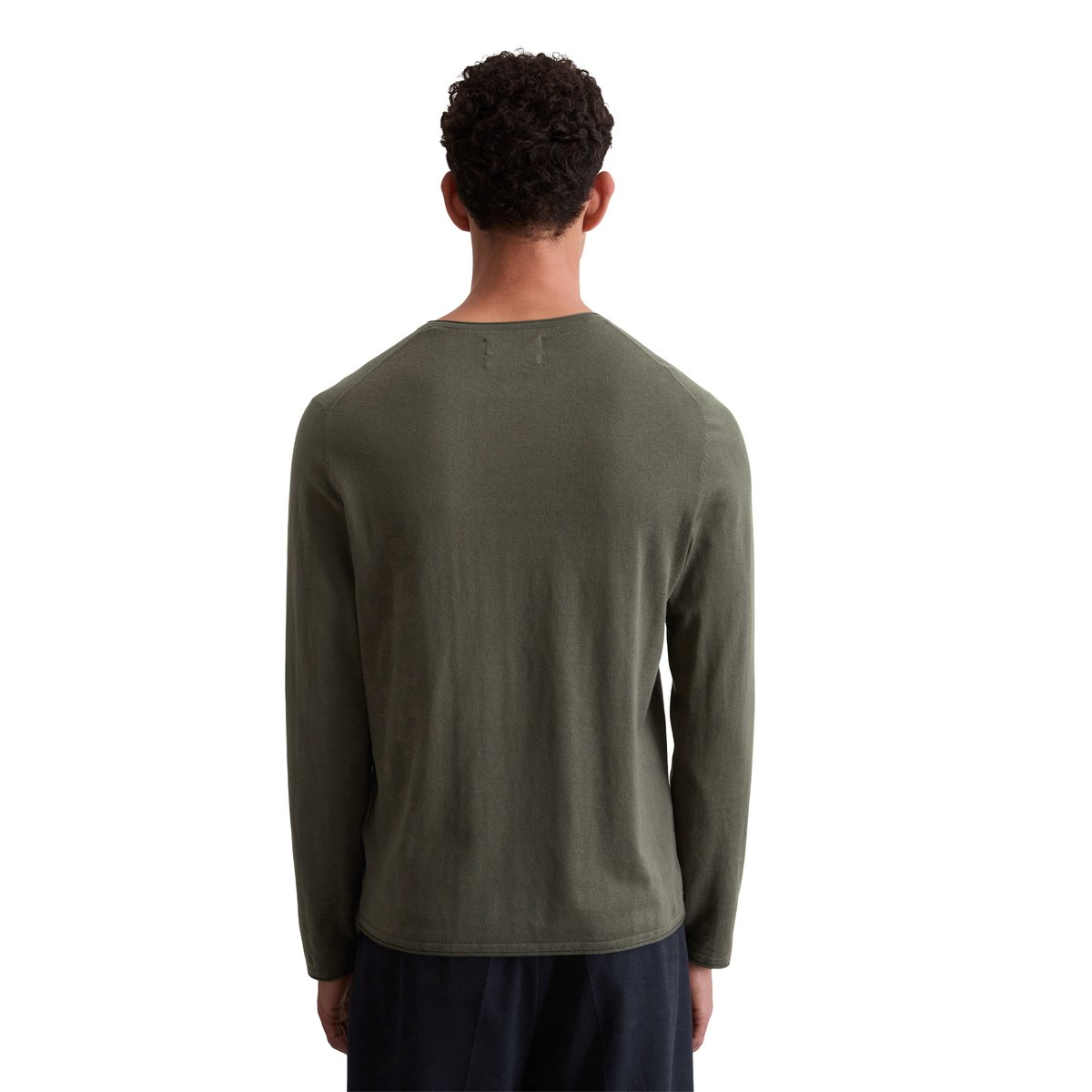 Pull-over regular en mélange de coton et de cachemire bio vert foncé, MARC O'POLO